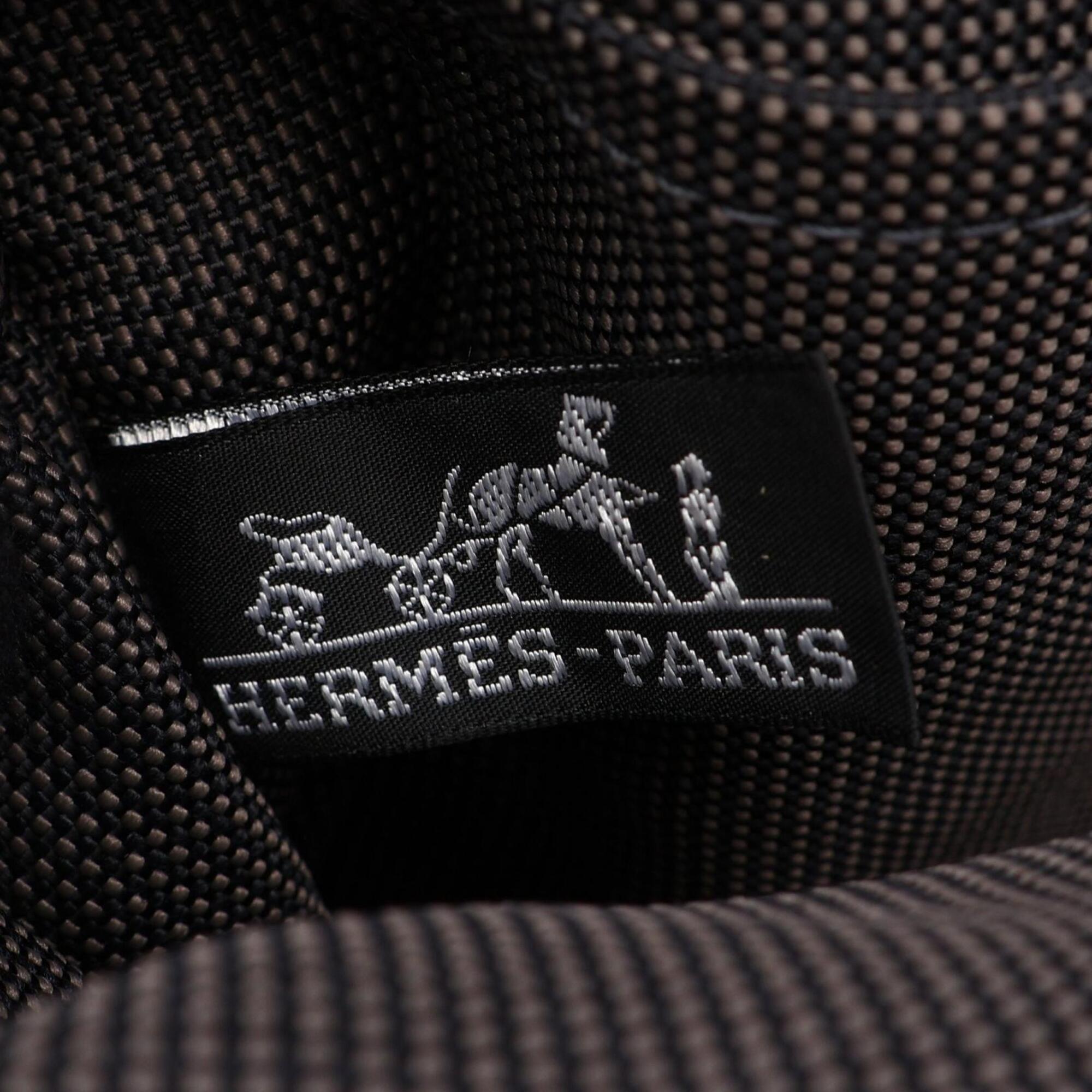 Hermes Gray Nylon Canvas Backpack (Pre-Owned)