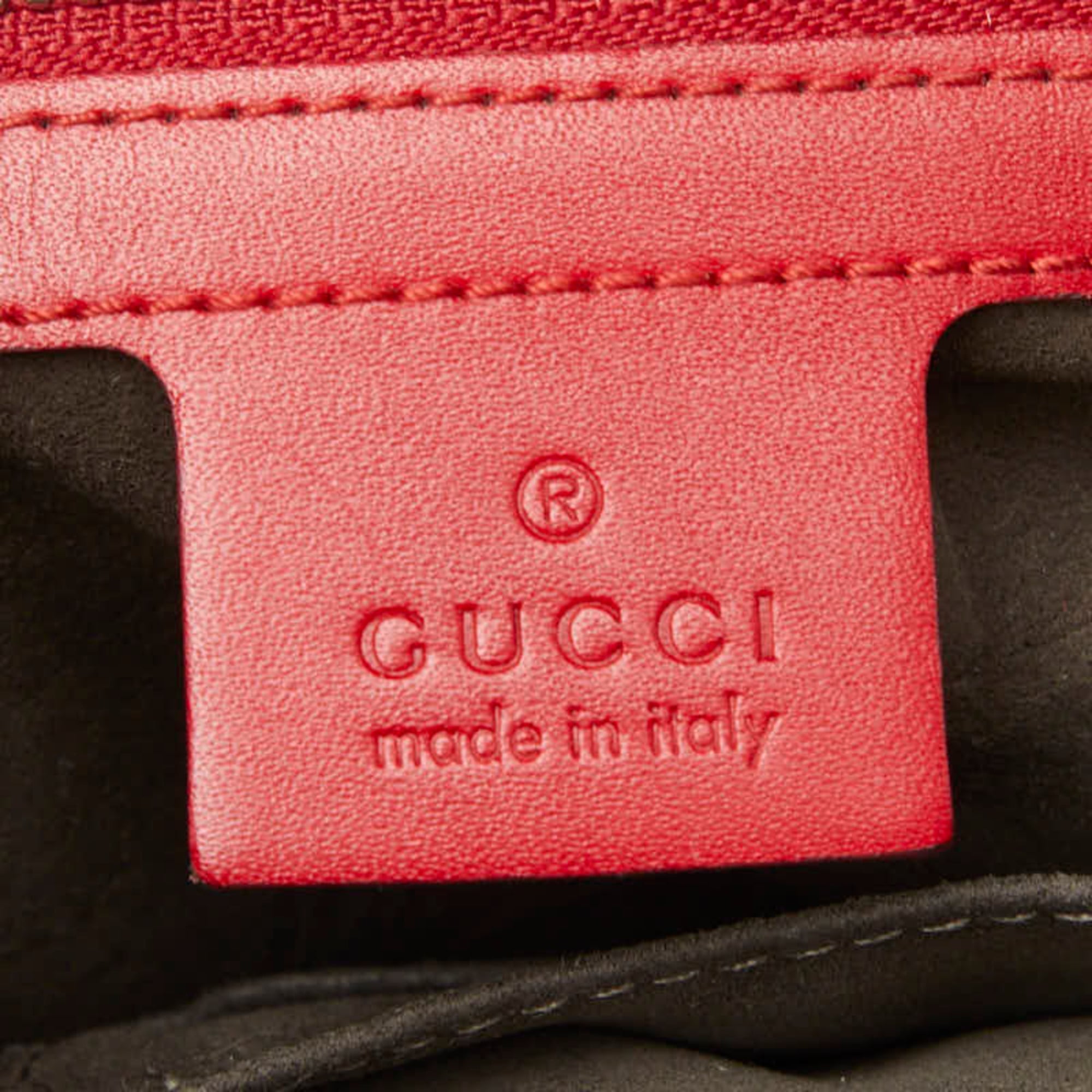 Gucci Red Color Leather Backpack (Pre-Owned)