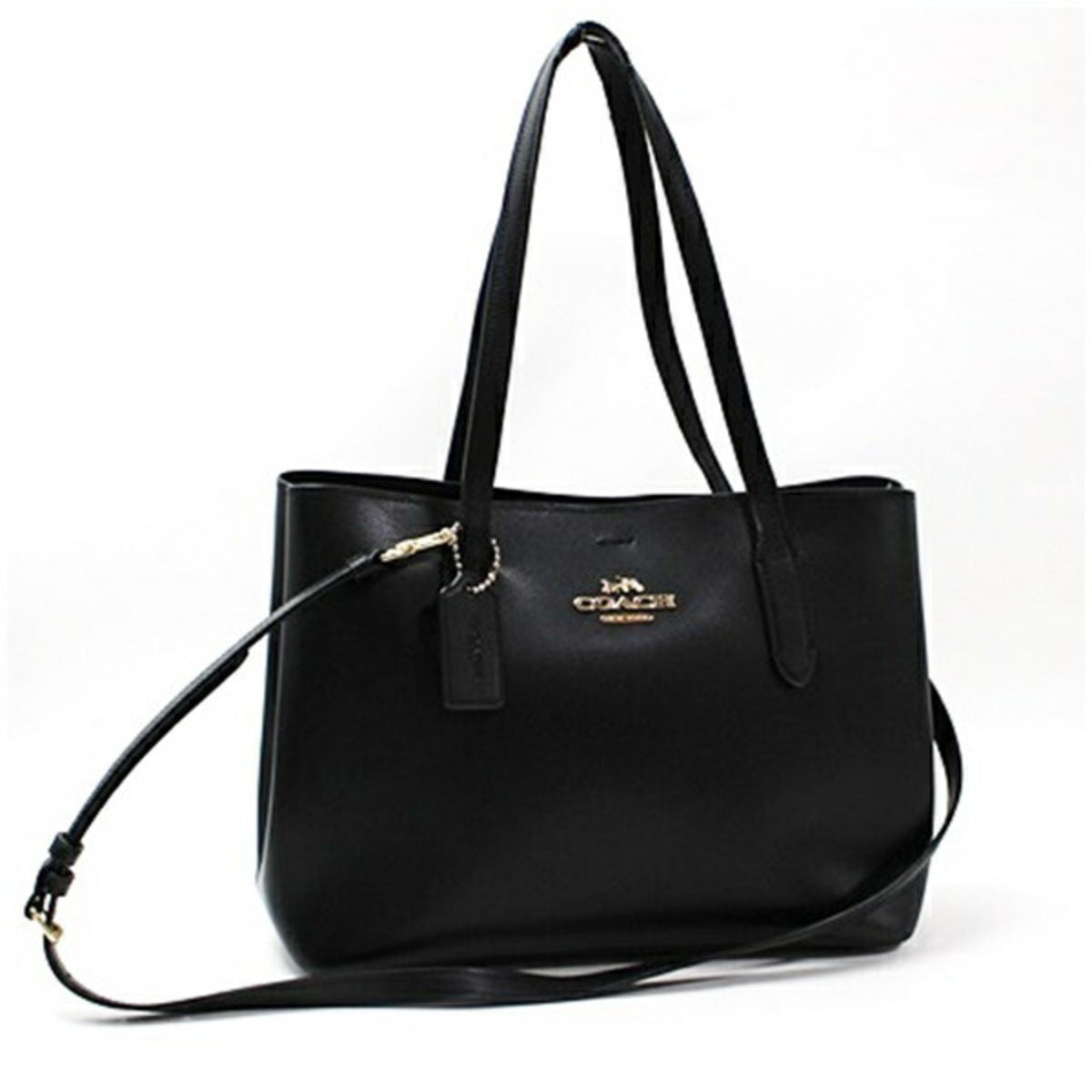 Coach Black Dark Brown Leather Tote Bag (Pre-Owned)