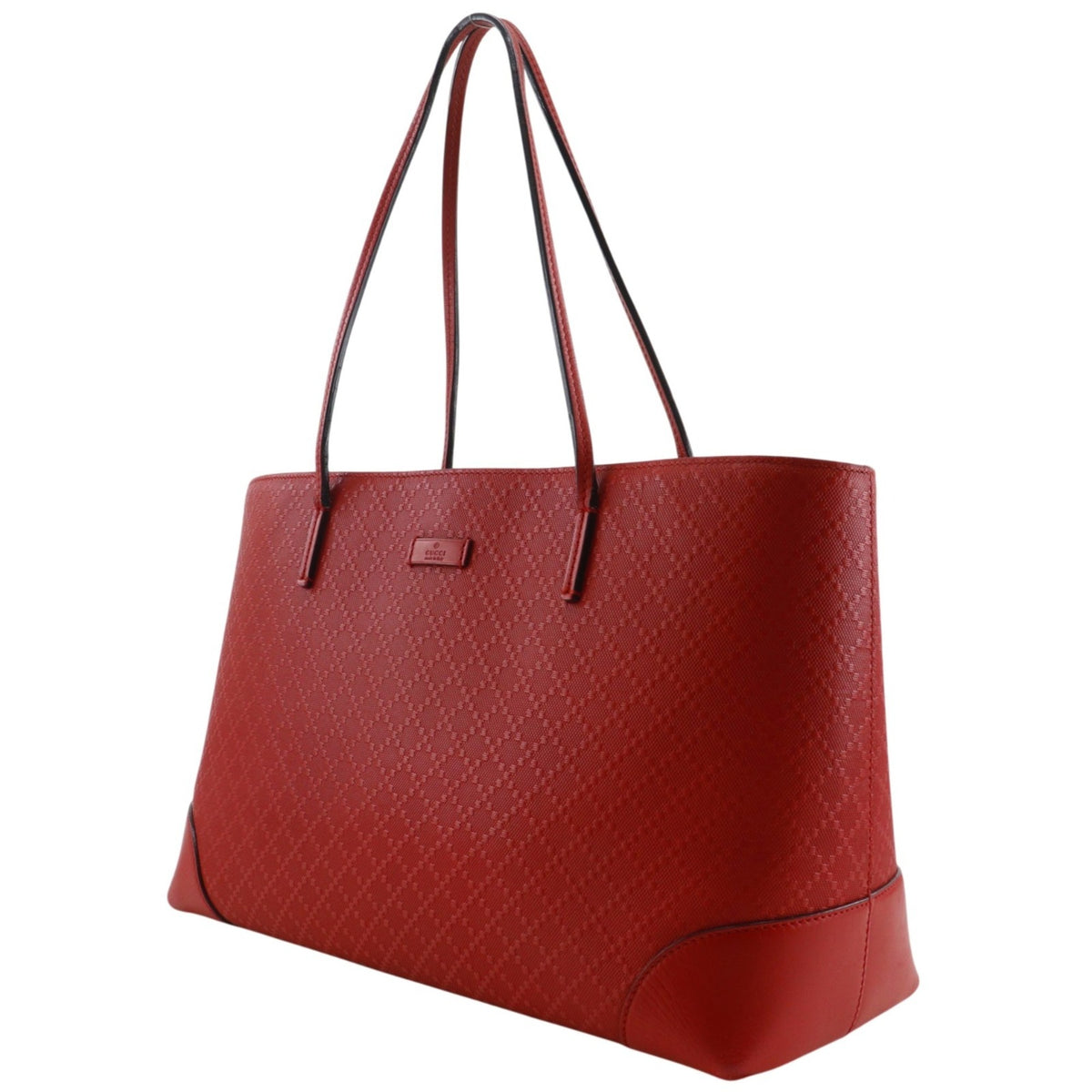 Gucci Red Color Leather Tote Bag (Pre-Owned)