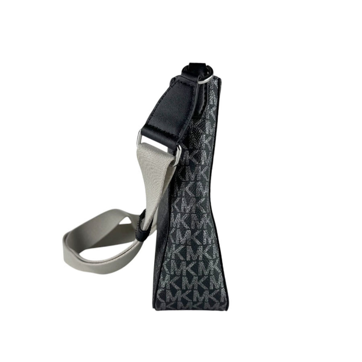 Michael Kors Black Silver Coated Canvas Leather Shoulder Bag (Pre-Owned)