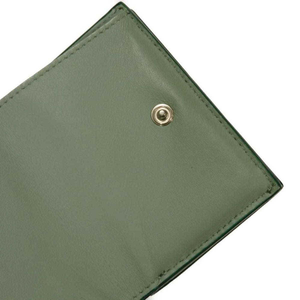 Bottega Veneta Green Intrecciato Wallet (Tri-Fold) (Pre-Owned)