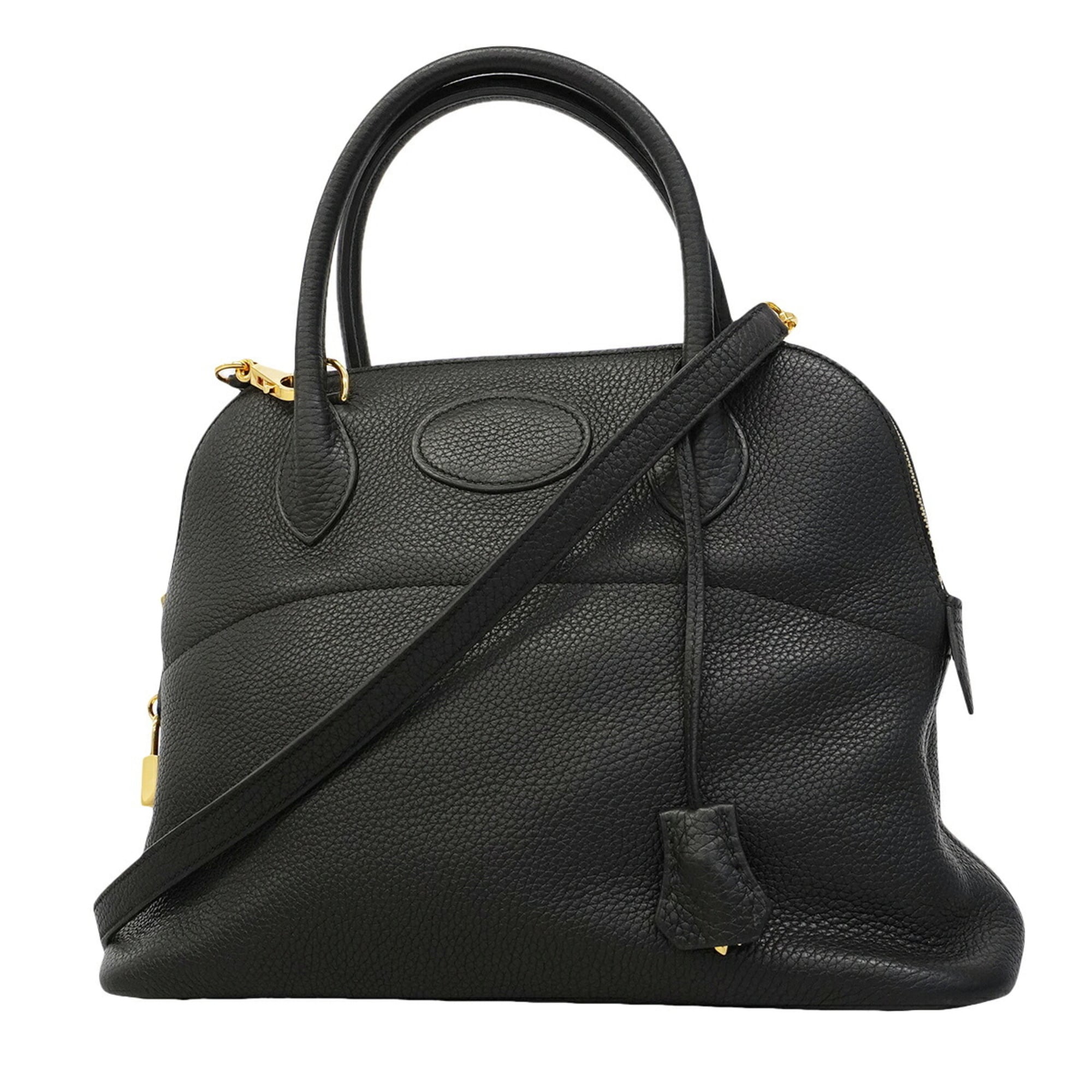 Hermes Black Taurillon Clemence Leather Handbag (Pre-Owned)