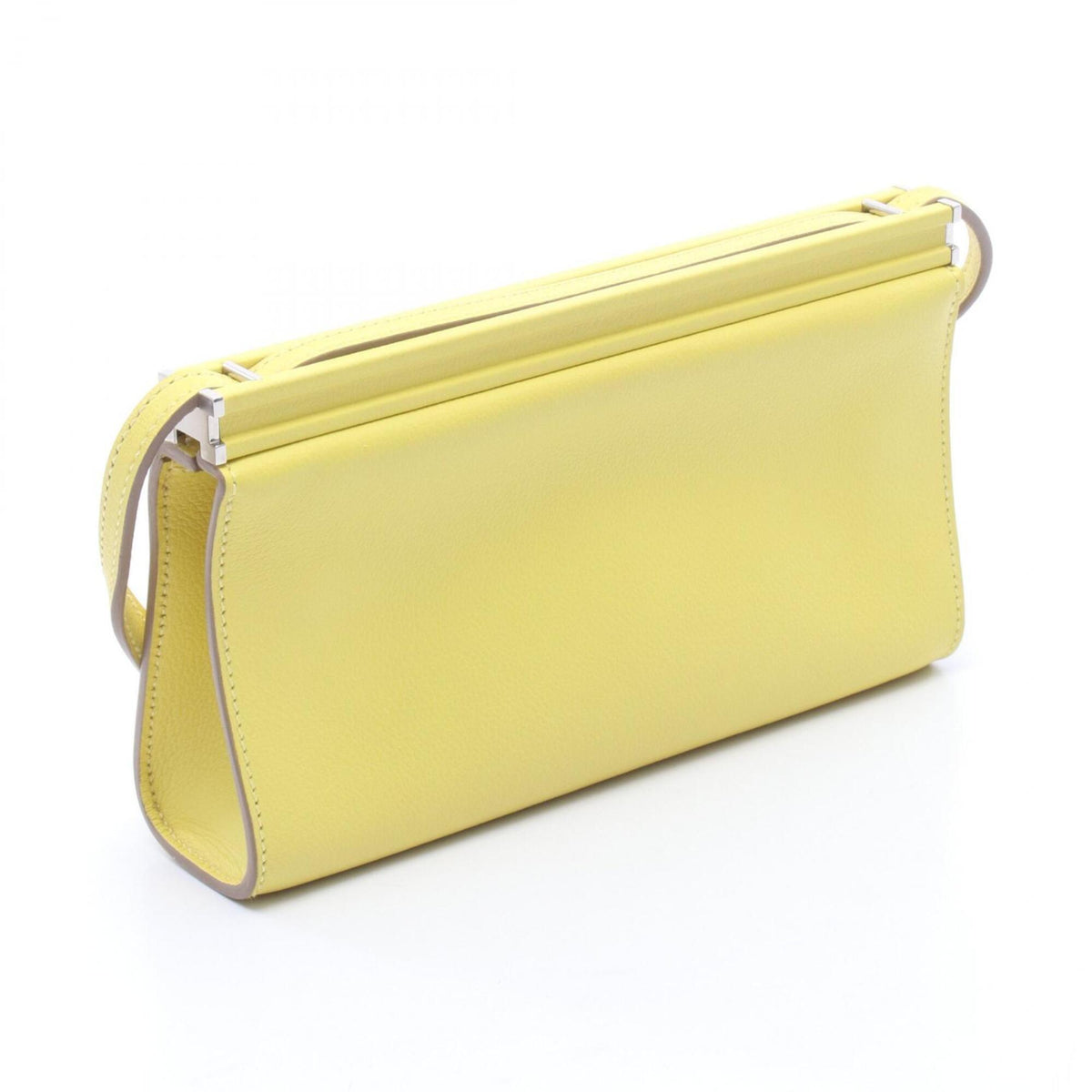 Hermes Lime Yellow Leather Handbag Shoulder Bag (Pre-Owned)