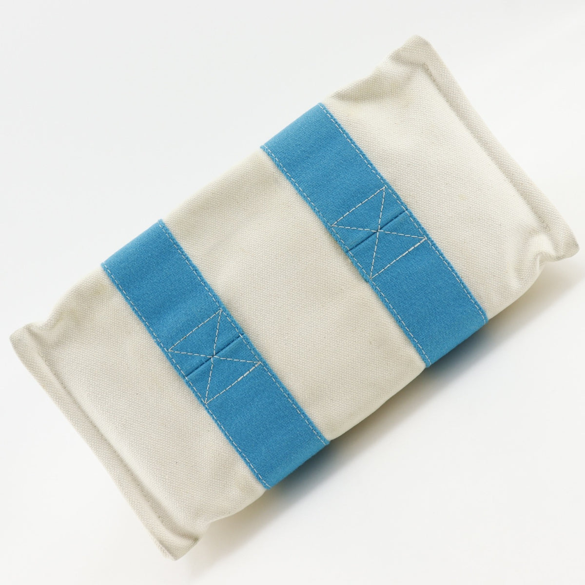 Hermes Bora Bora Light Blue White Canvas Tote Bag (Pre-Owned)