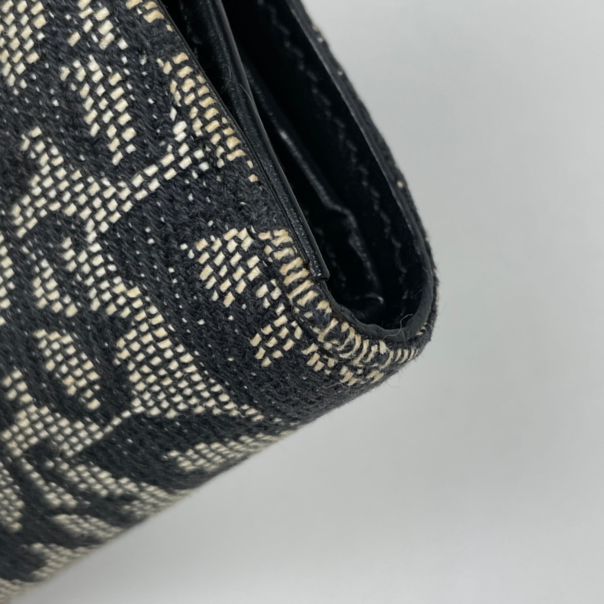 Christian Dior Trotter Black Canvas Leather Wallet (Bi-Fold) (Pre-Owned)