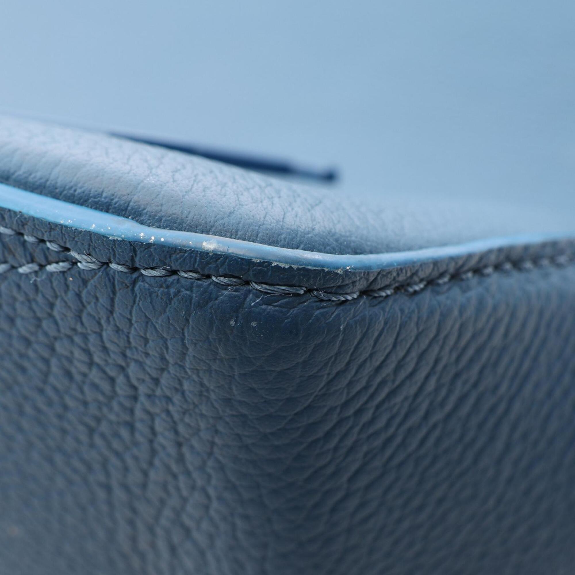 Louis Vuitton Blue Leather Handbag Tote Bag (Pre-Owned)