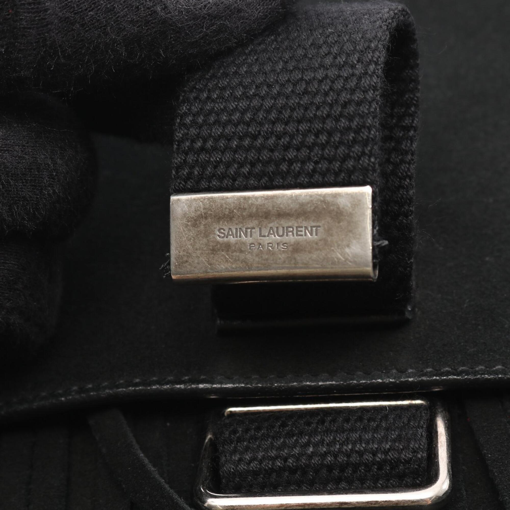 Yves Saint Laurent Black Suede Handbag Shoulder Bag (Pre-Owned)