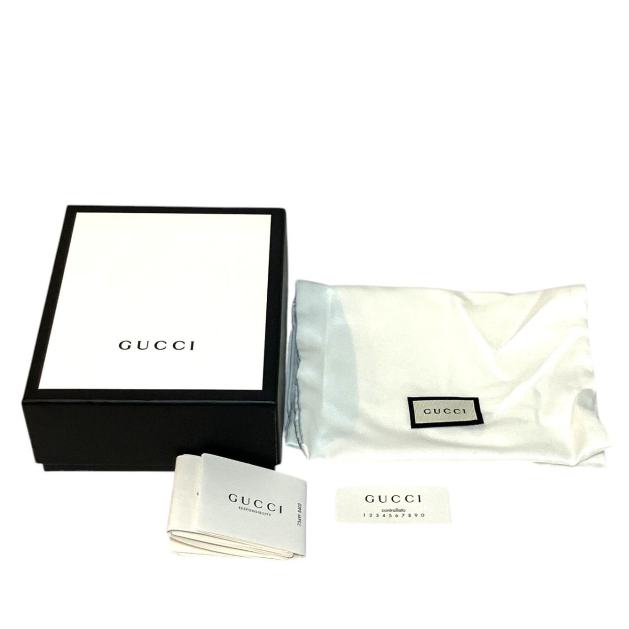 Gucci Gg Supreme Brown Red Color Leather Wallet (Bi-Fold) (Pre-Owned)