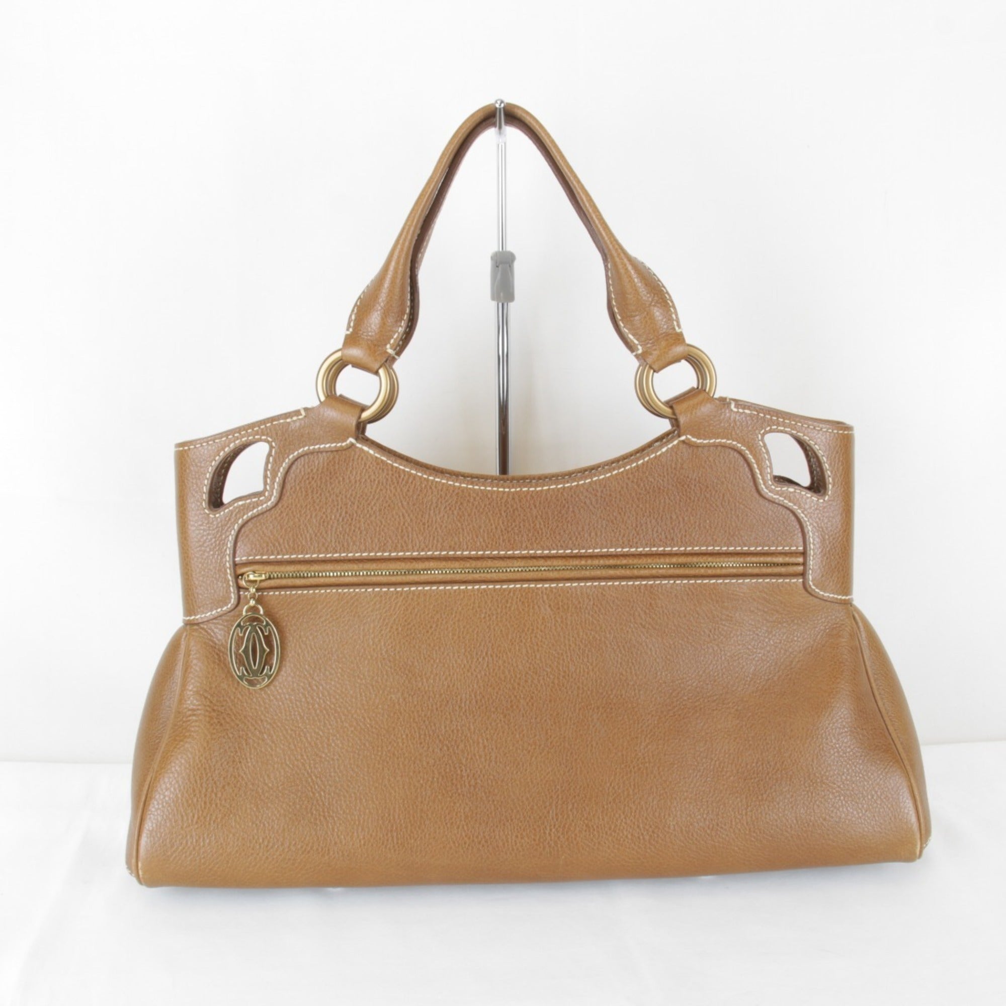 Cartier Marcello Camel Leather Handbag (Pre-Owned)