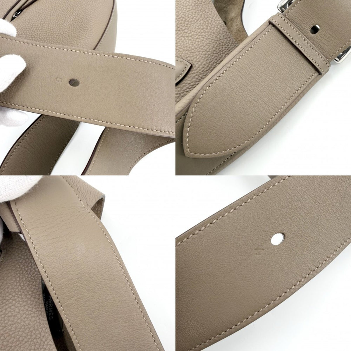 Hermes Etoupe Gray Togo Leather Swift Leather Shoulder Bag (Pre-Owned)