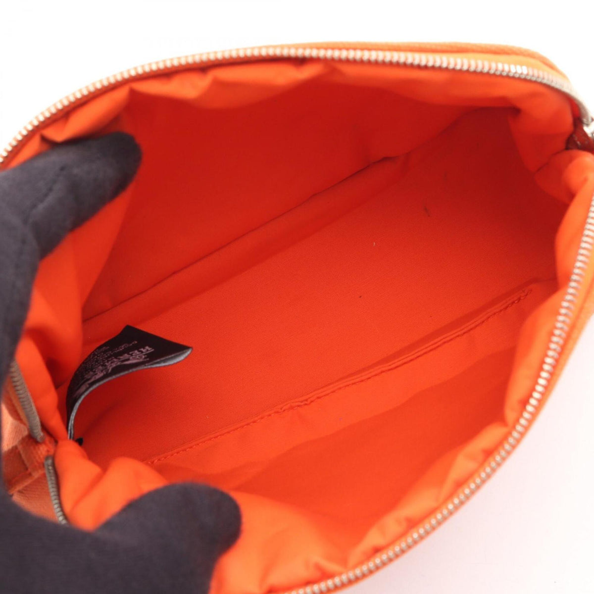 Hermes Orange Canvas Handbag Pouch (Pre-Owned)