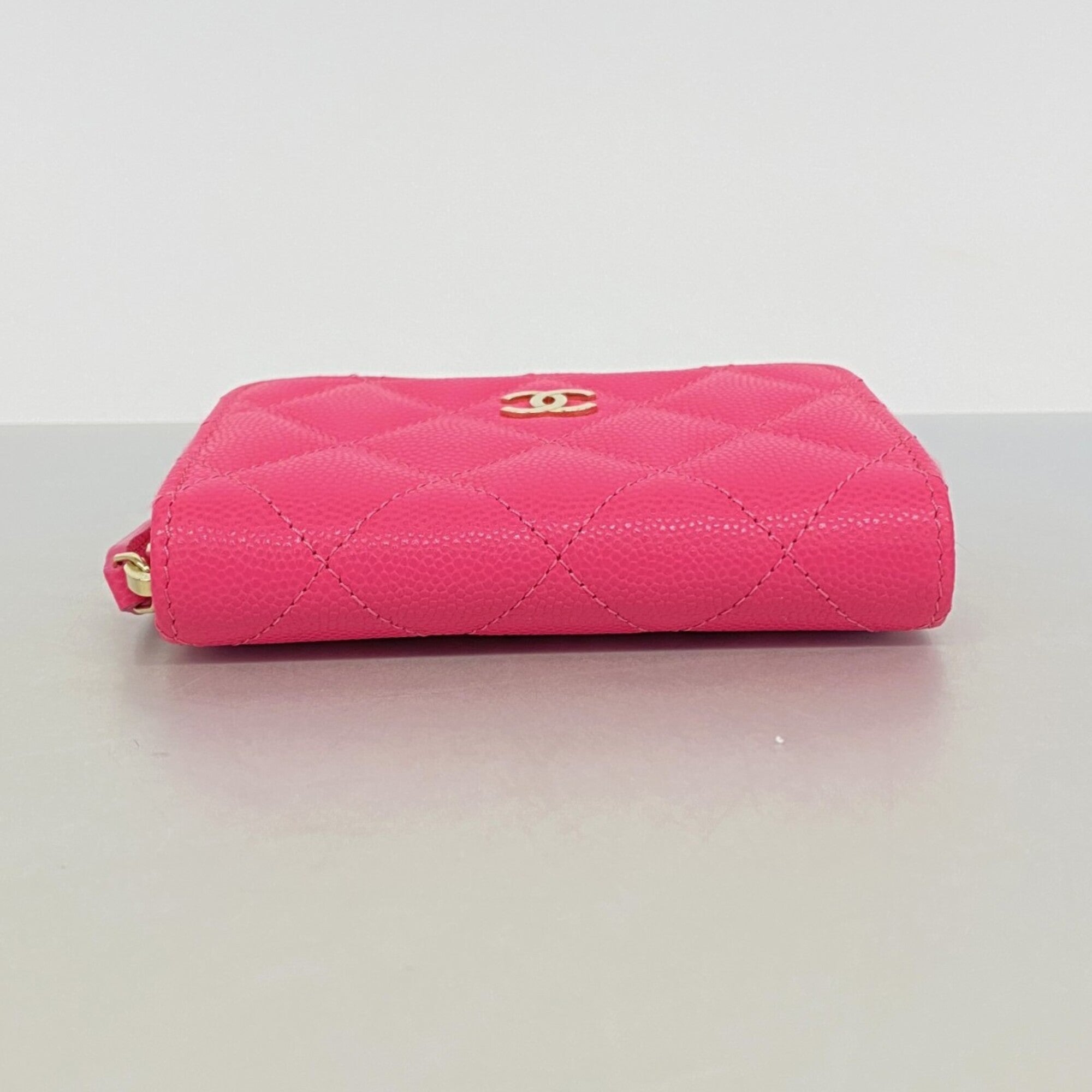 Chanel Pink Grained Calfskin Coin Purse/Coin Case (Pre-Owned)