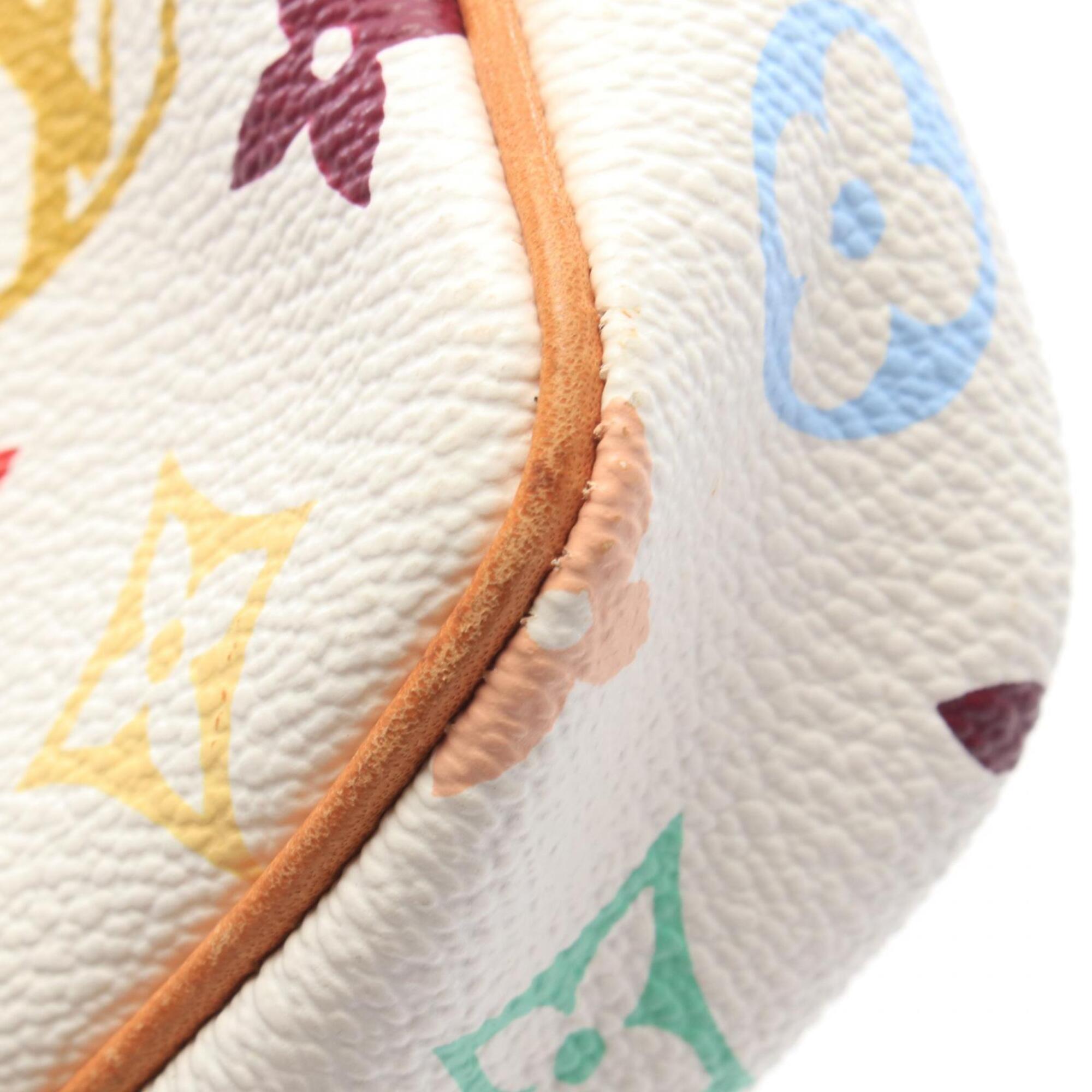 Louis Vuitton Blanc White Monogram Multicolore Pvc Coated Canvas Leather Handbag (Pre-Owned)