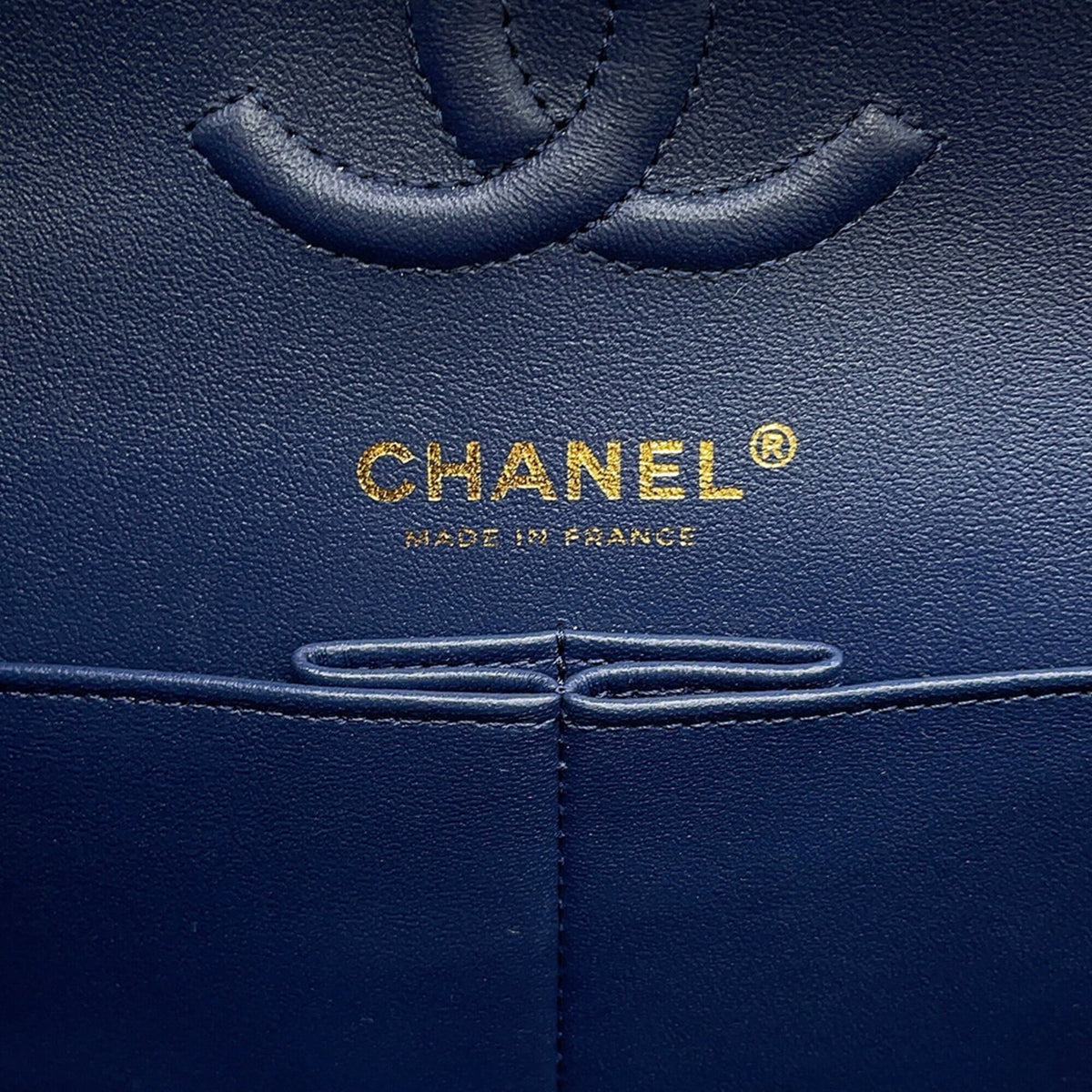 Chanel Blue Champagne Gold Denim Handbag Shoulder Bag (Pre-Owned)