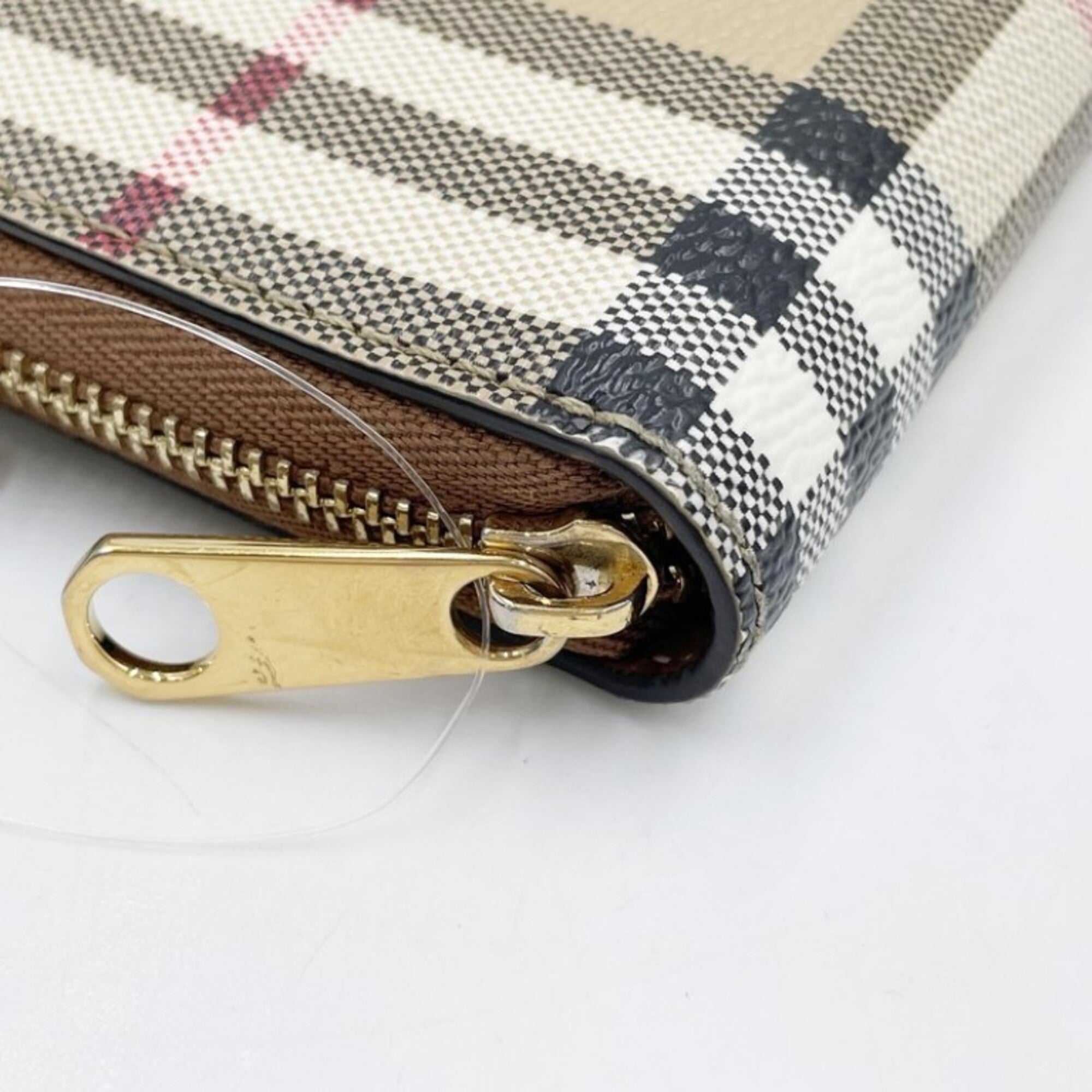 Burberry Beige Brown Pvc Leather Long Wallet (Bi-Fold) (Pre-Owned)