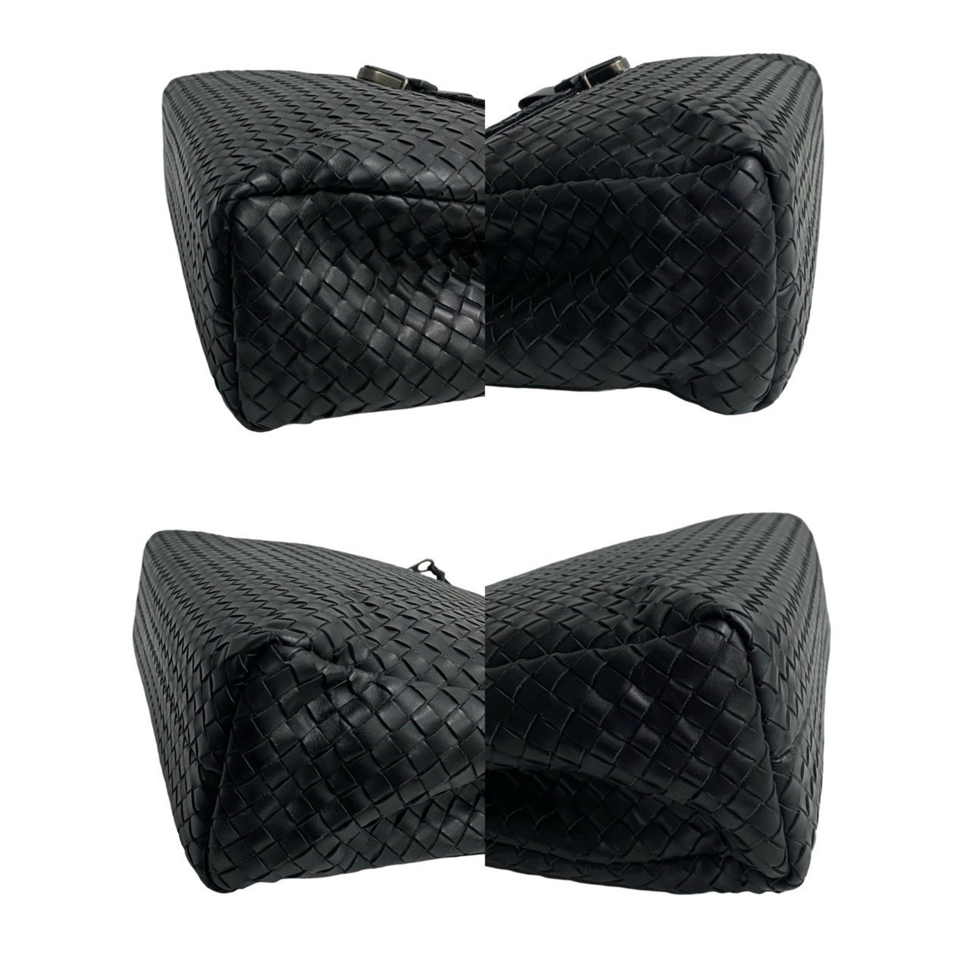 Bottega Veneta Black Leather Briefcase Handbag (Pre-Owned)