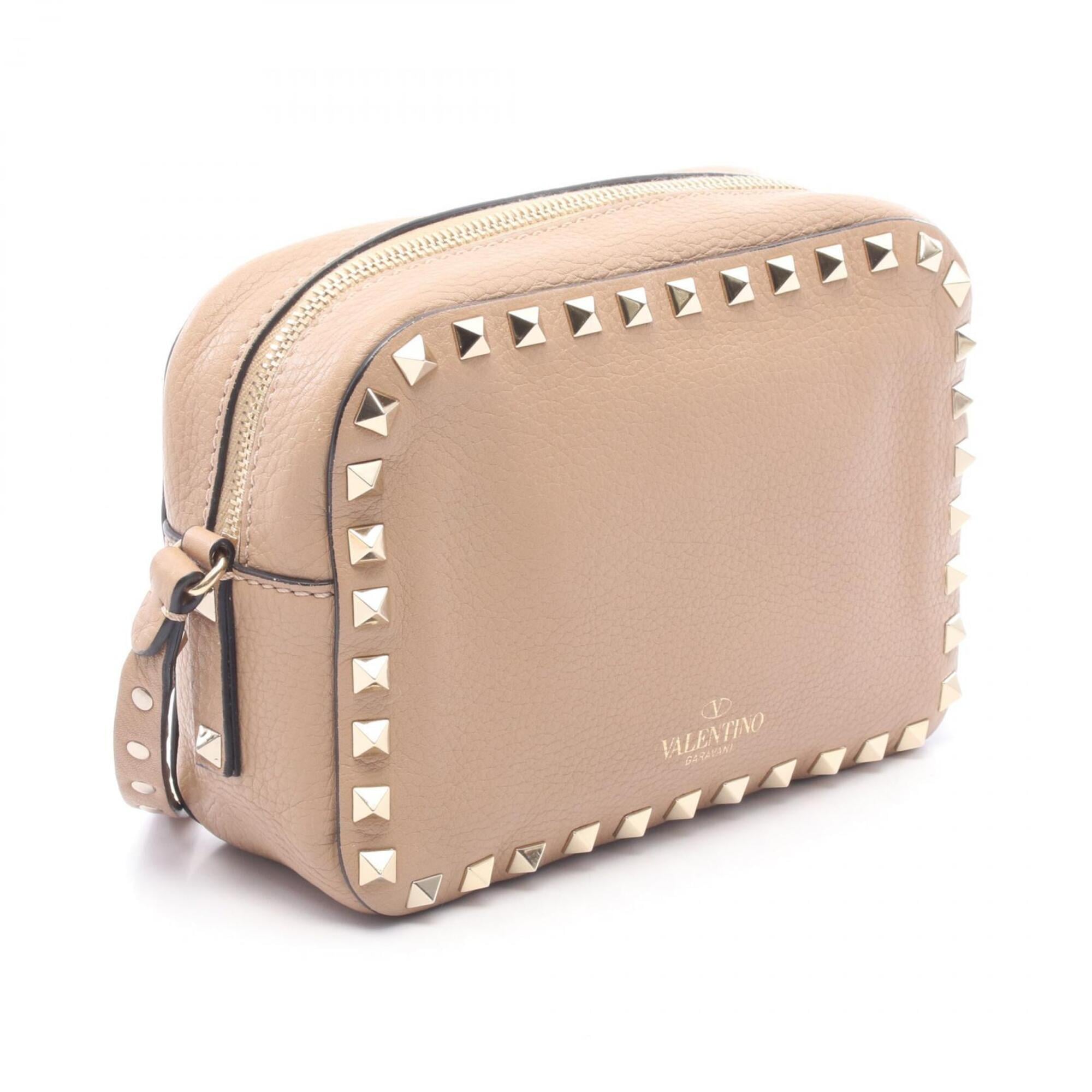 Valentino Beige Leather Handbag Shoulder Bag (Pre-Owned)