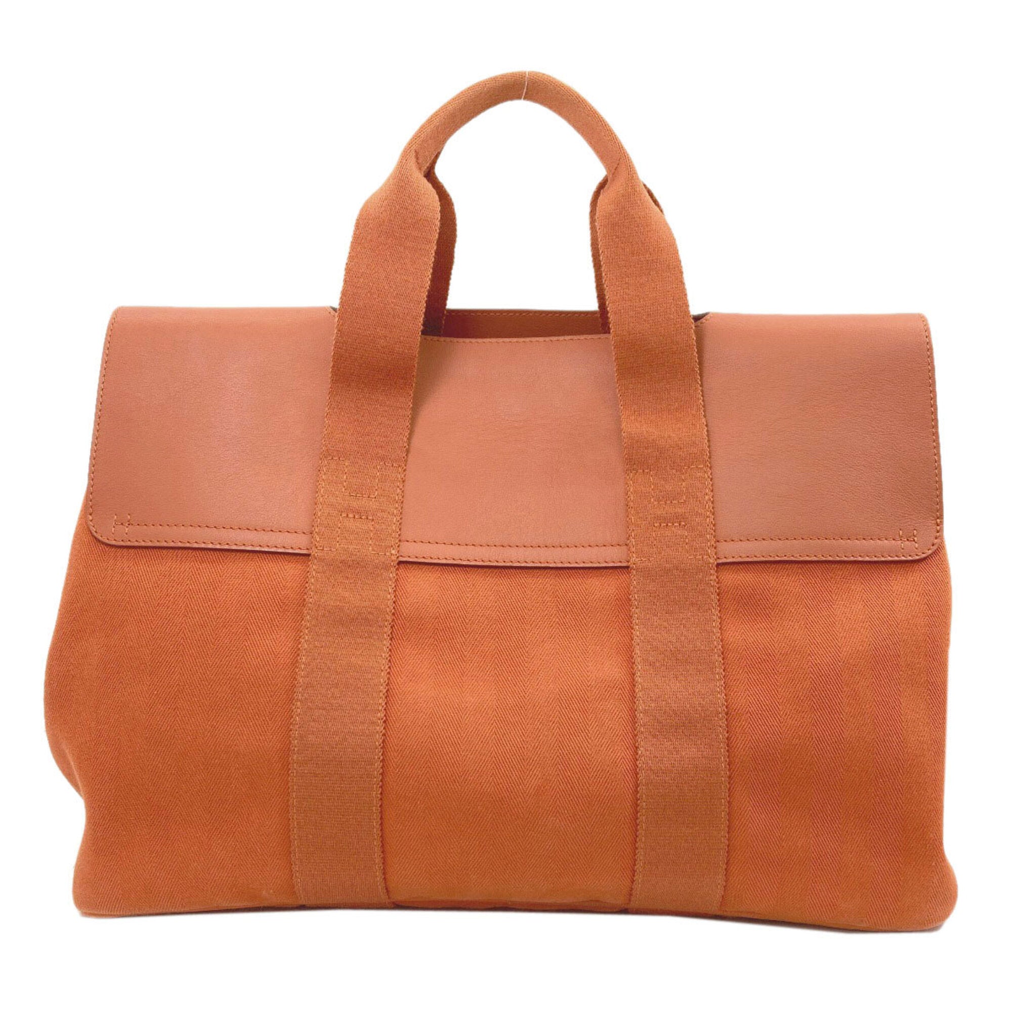 Hermes Orange Toile Chevron Handbag Pouch (Pre-Owned)