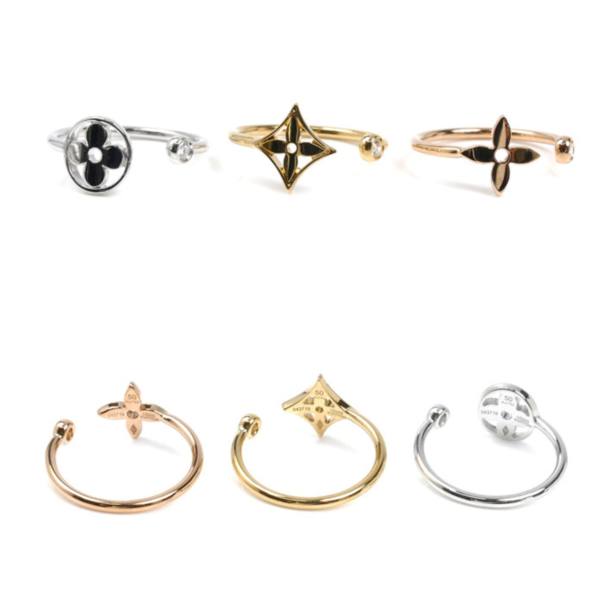 Louis Vuitton Yellow Gold (18K) Pink Gold (18K) White Gold (18K) Band Ring (Pre-Owned)