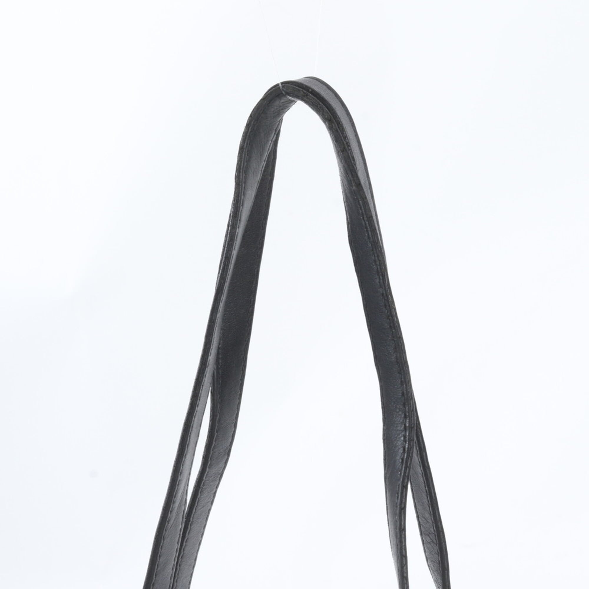 Gucci Black Leather Canvas Handbag Shoulder Bag Tote Bag (Pre-Owned)