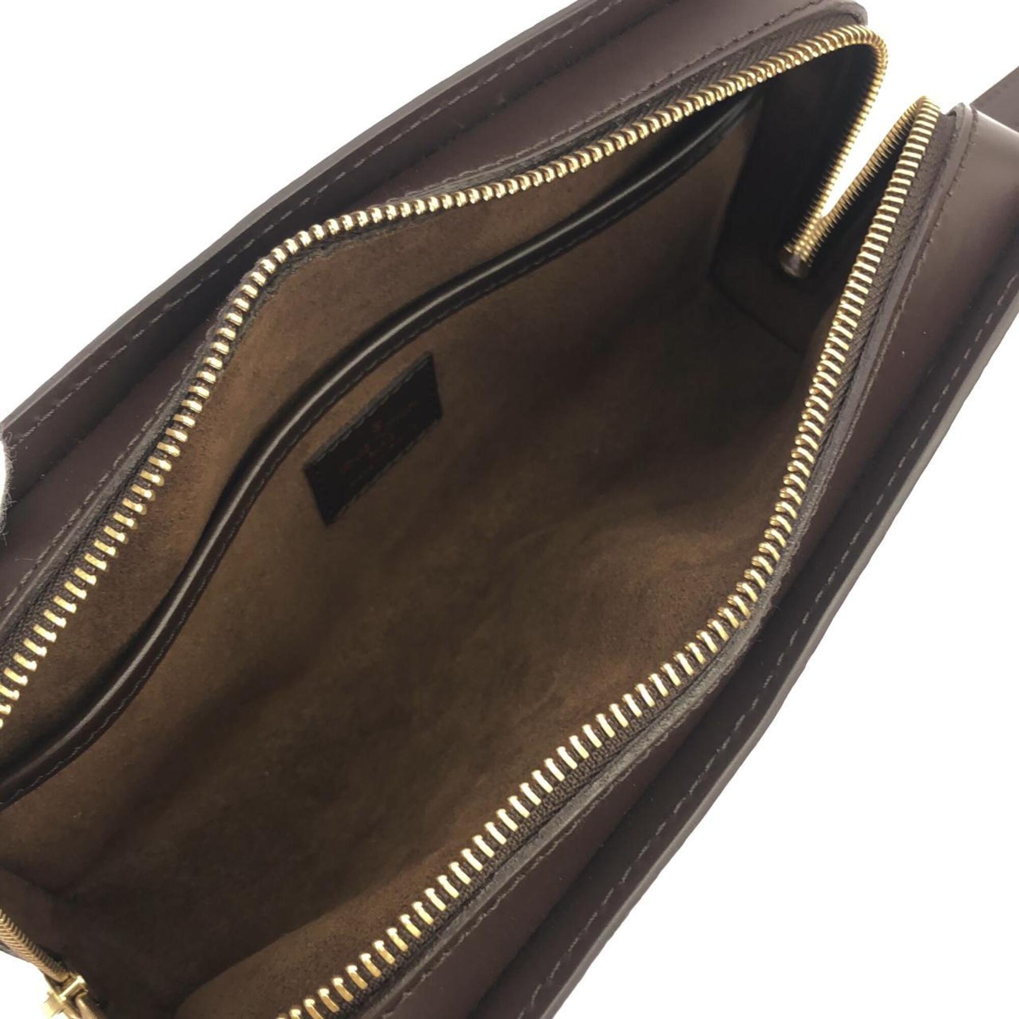 Louis Vuitton Ebene Coated Canvas Clutch Bag (Pre-Owned)