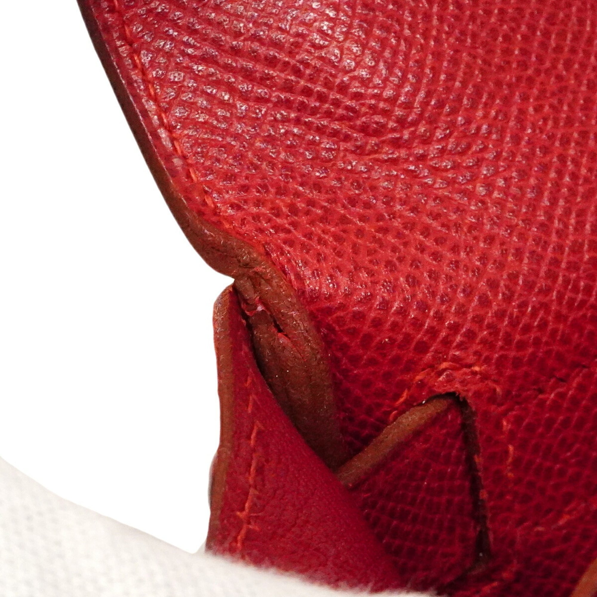 Hermes Rouge Vif Courchevel Leather Handbag (Pre-Owned)