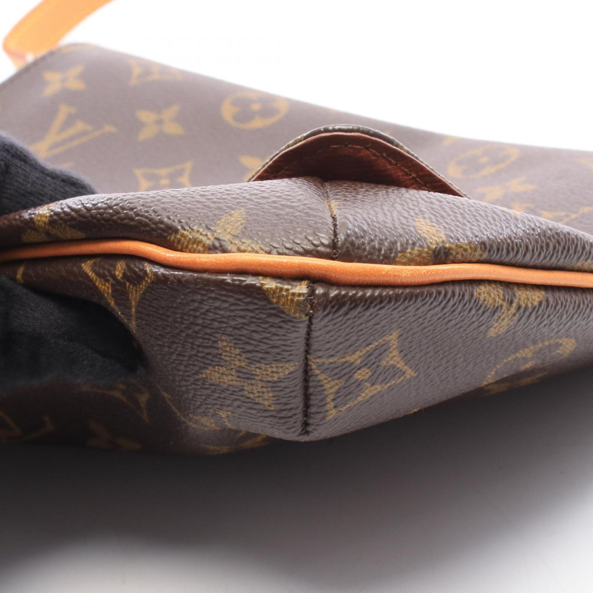 Louis Vuitton Brown Coated Canvas Leather Handbag Shoulder Bag (Pre-Owned)