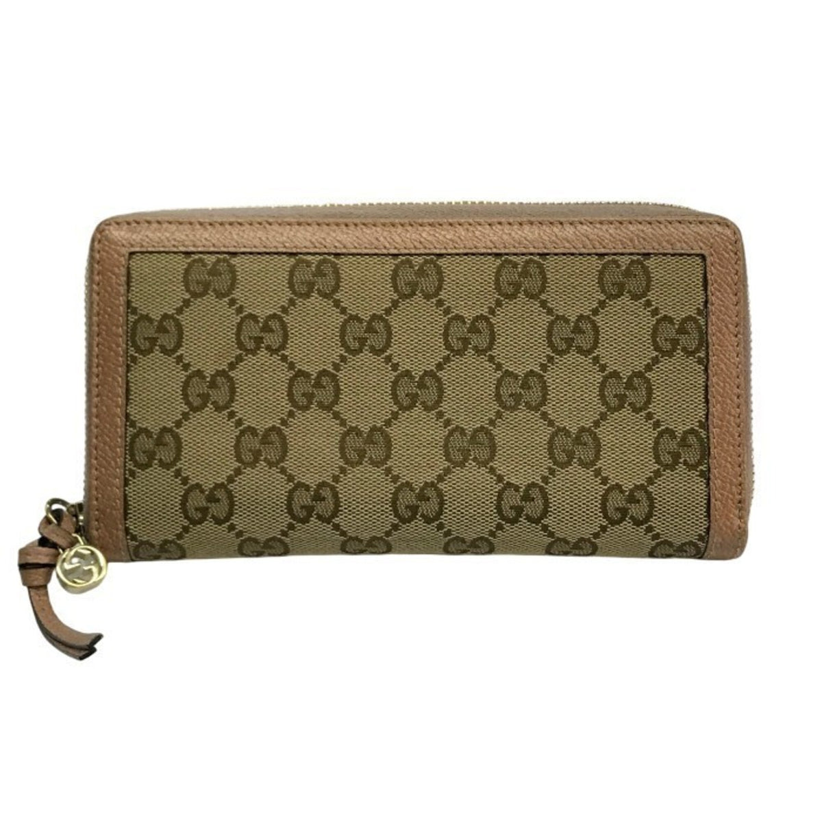 Gucci Pink Beige Gg Canvas Long Wallet (Bi-Fold) (Pre-Owned)