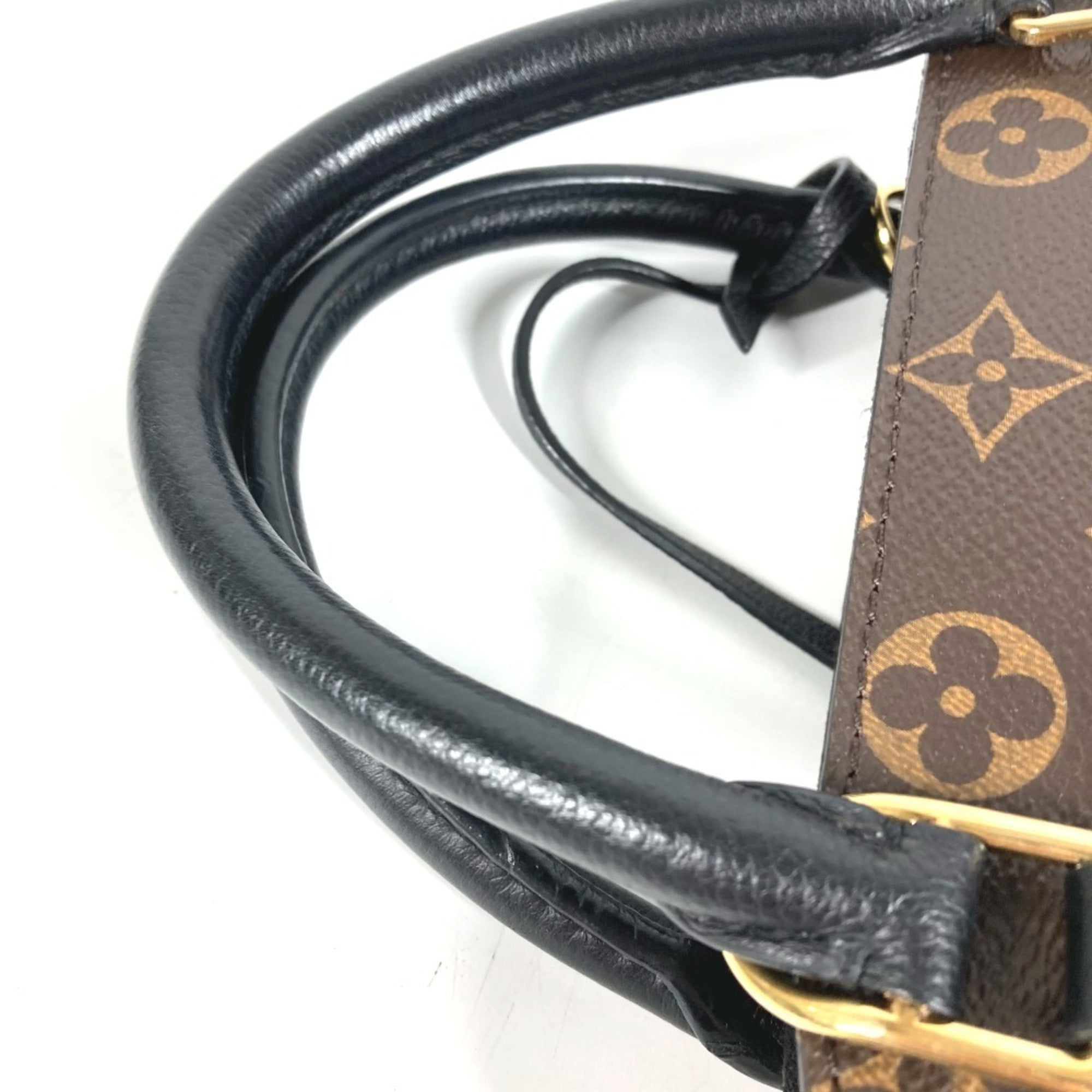 Louis Vuitton Black Brown Noir Monogram Canvas Leather Handbag Tote Bag (Pre-Owned)