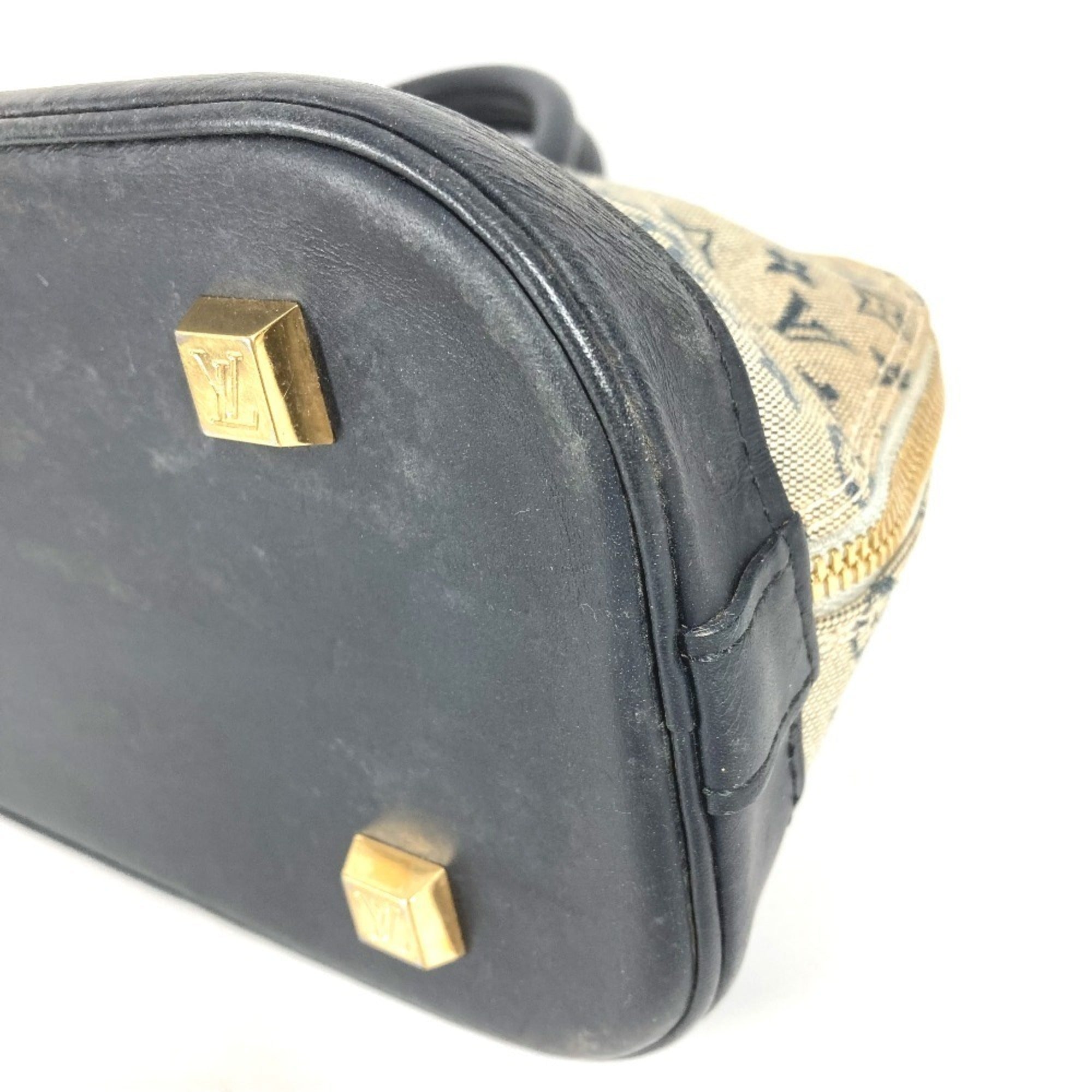 Louis Vuitton Galle Marron Monogram Navy Monogram Mini Boston Bag Handbag (Pre-Owned)