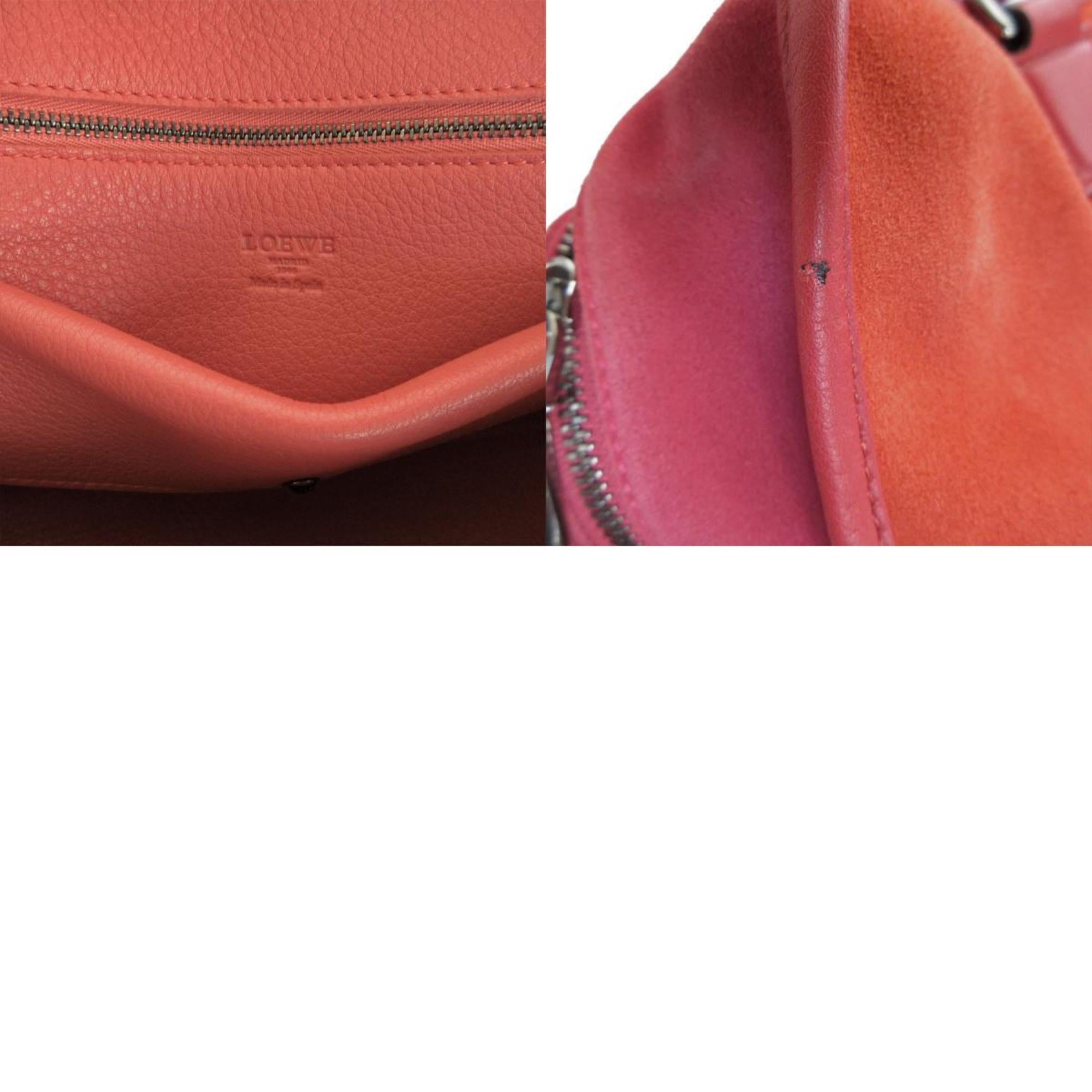 Loewe Red Color Suede Leather Handbag (Pre-Owned)