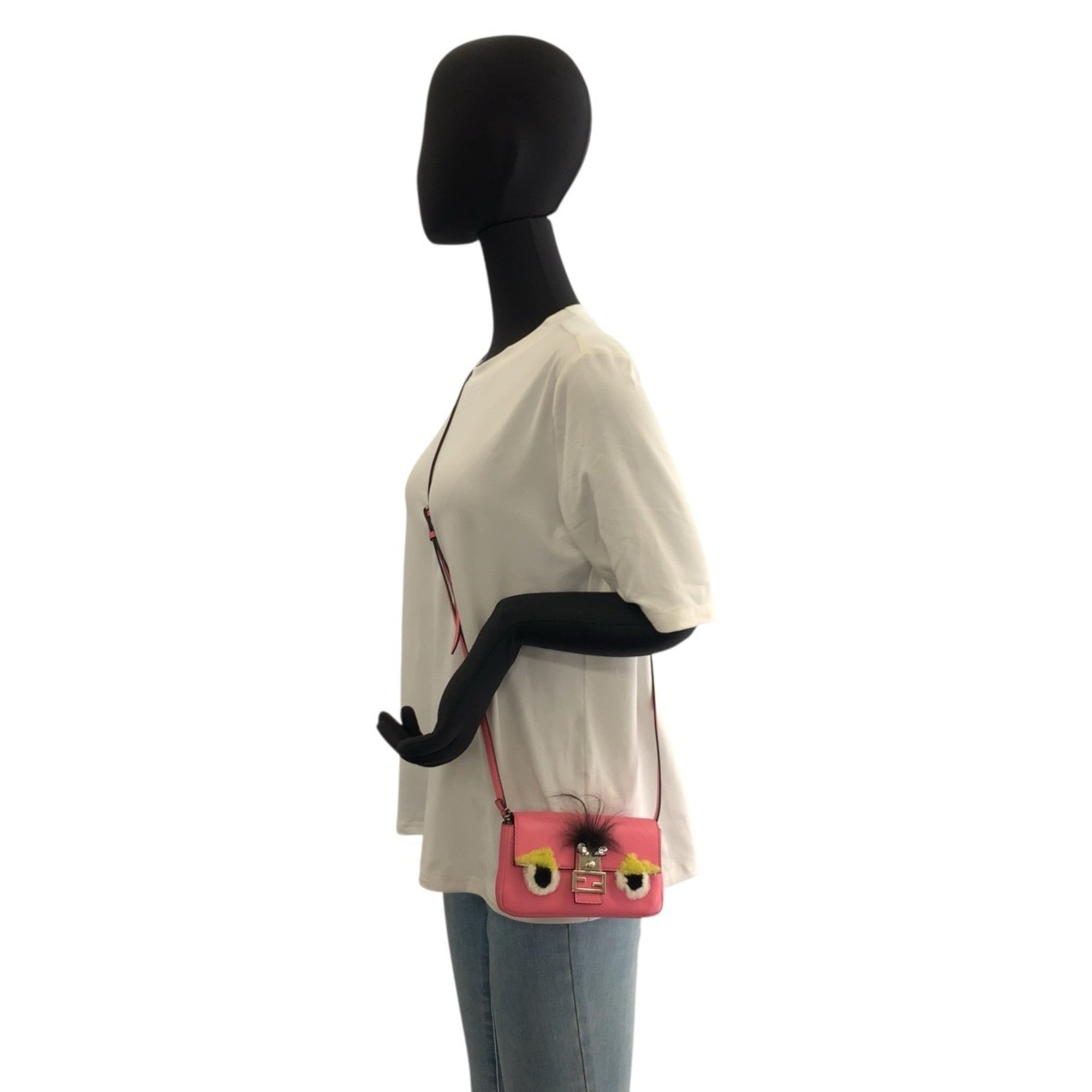 Fendi Pink Leather Handbag Shoulder Bag (Pre-Owned)