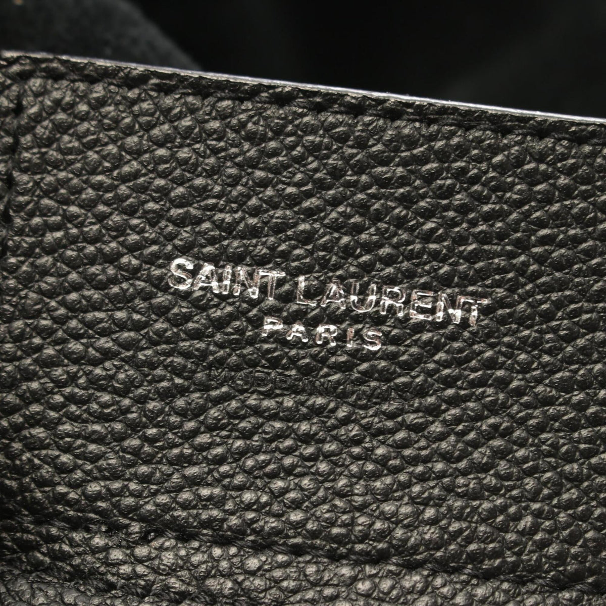 Saint Laurent Black Leather Handbag Pouch Tote Bag (Pre-Owned)
