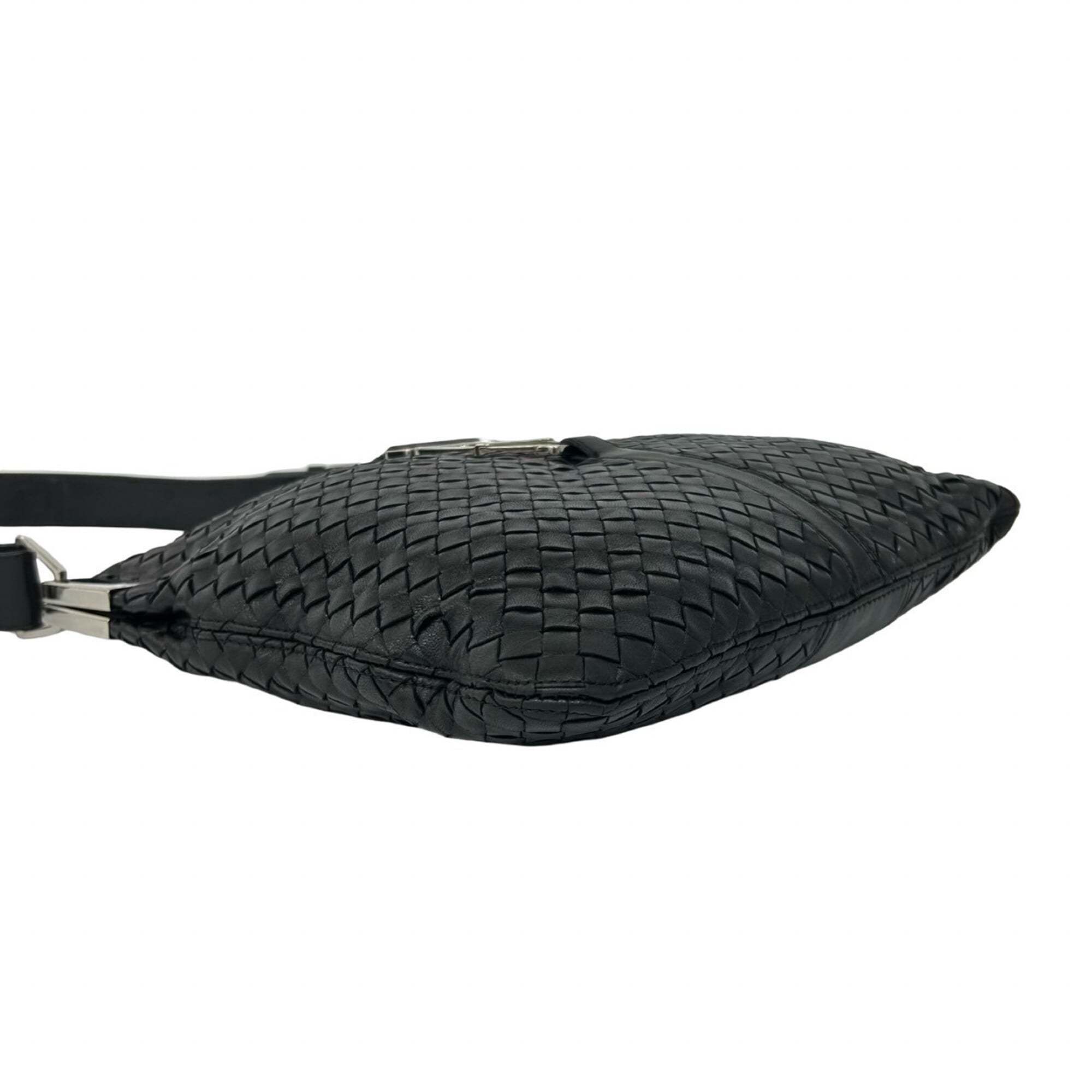 Bottega Veneta Black Leather Pochette Shoulder Bag (Pre-Owned)