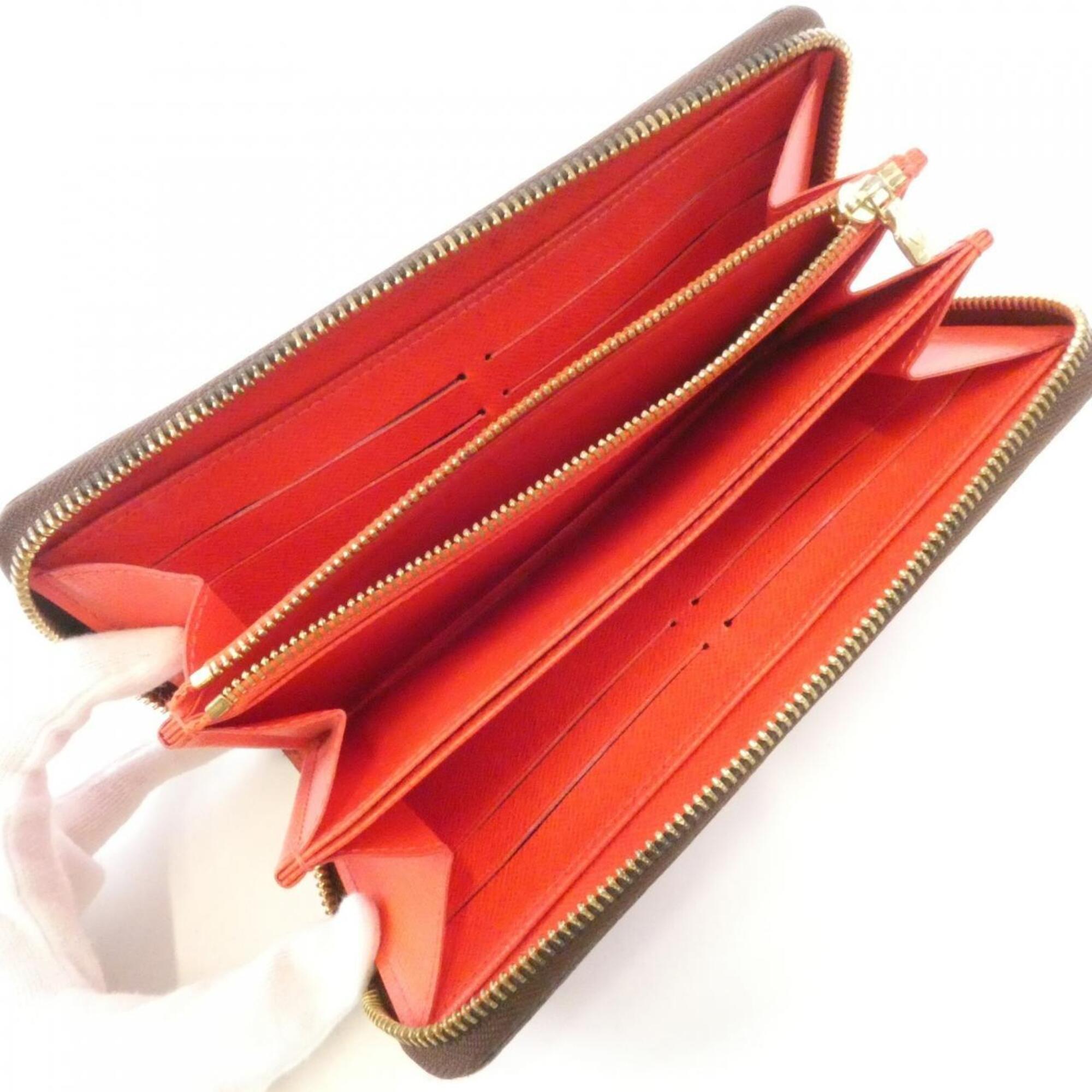 Louis Vuitton Marron Rouge Coated Canvas Long Wallet (Bi-Fold) (Pre-Owned)