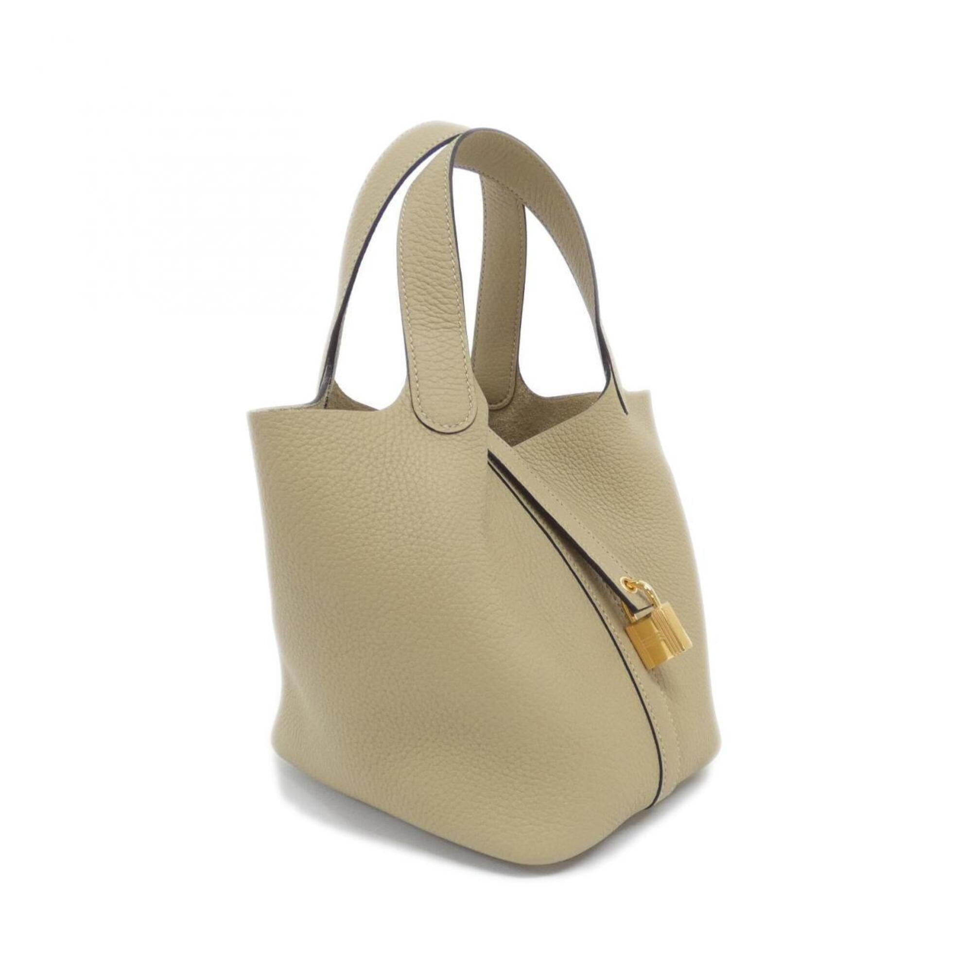 Hermes Beige Taurillon Clemence Leather Handbag (Pre-Owned)
