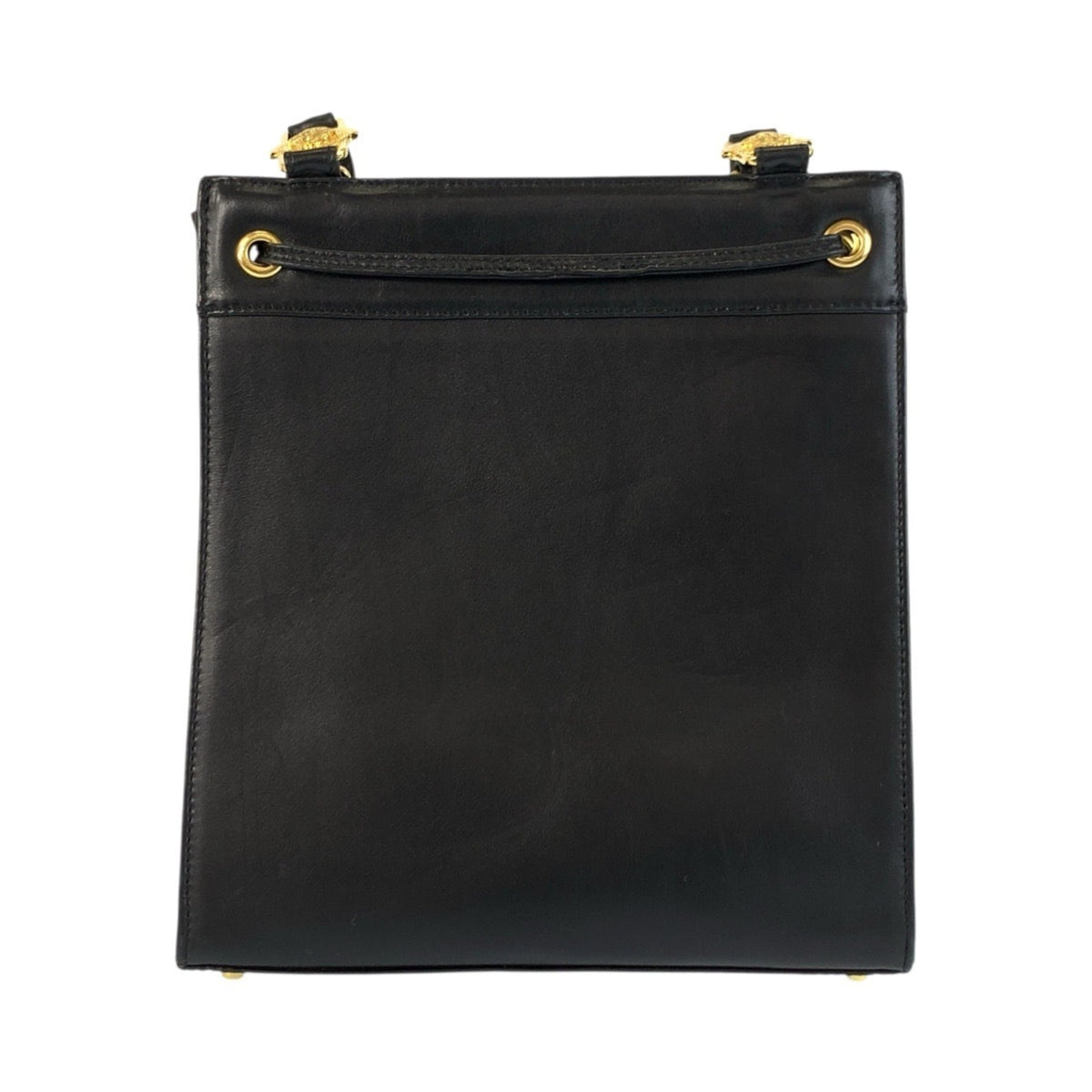 Versace Black Leather Pochette Shoulder Bag (Pre-Owned)