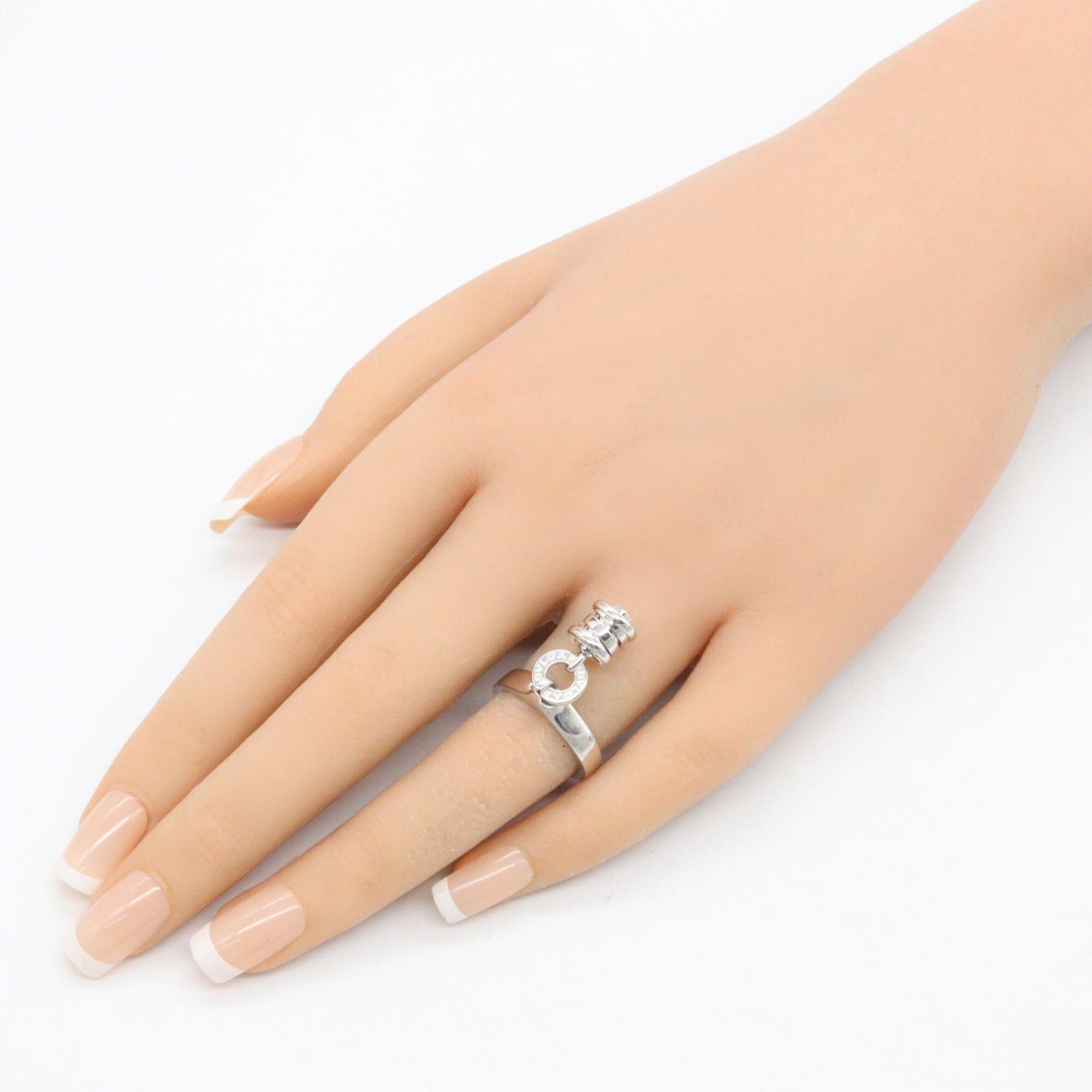 Bvlgari Silver Clear White Gold (18K) Band Ring (Pre-Owned)