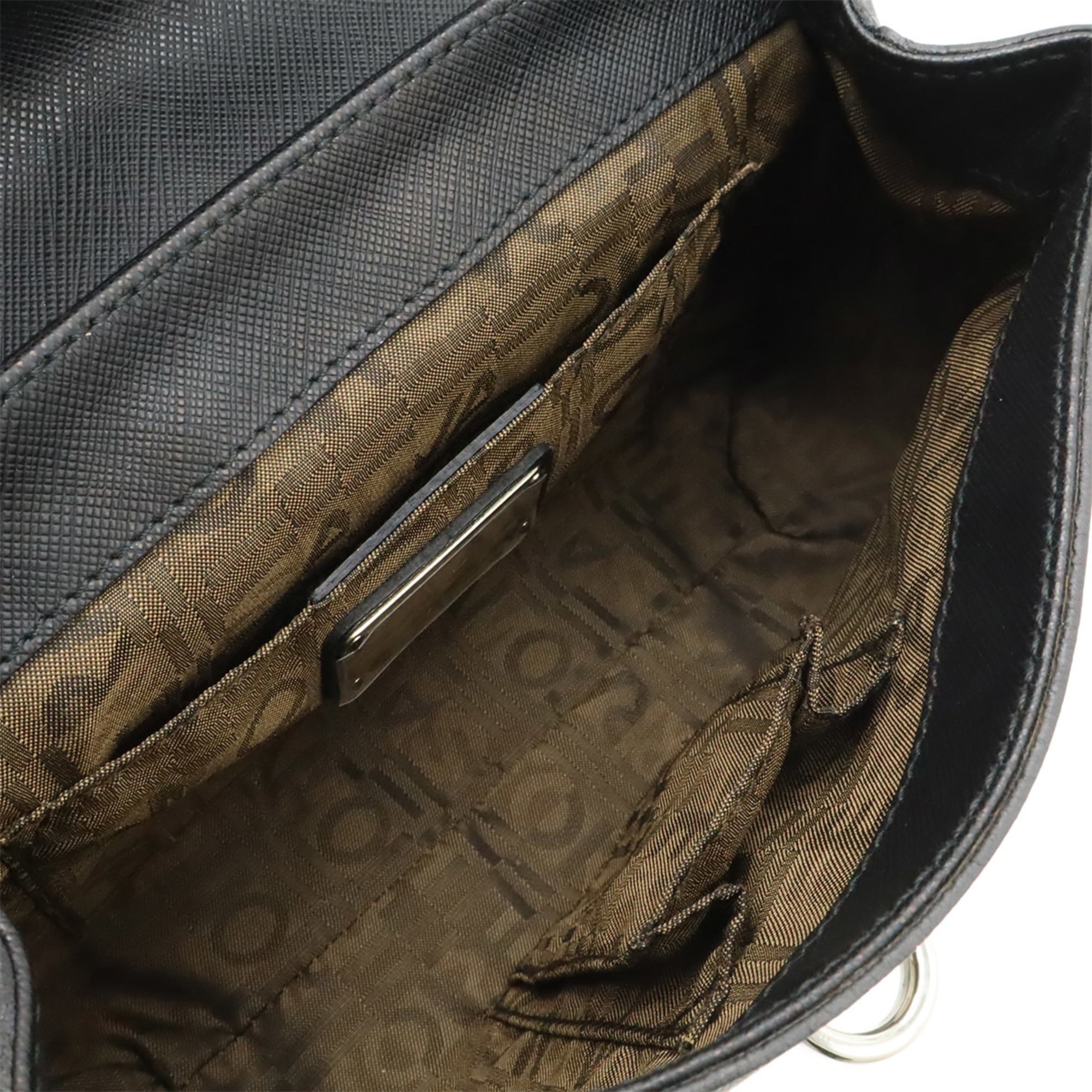Salvatore Ferragamo Gancini Black Leather Handbag (Pre-Owned)