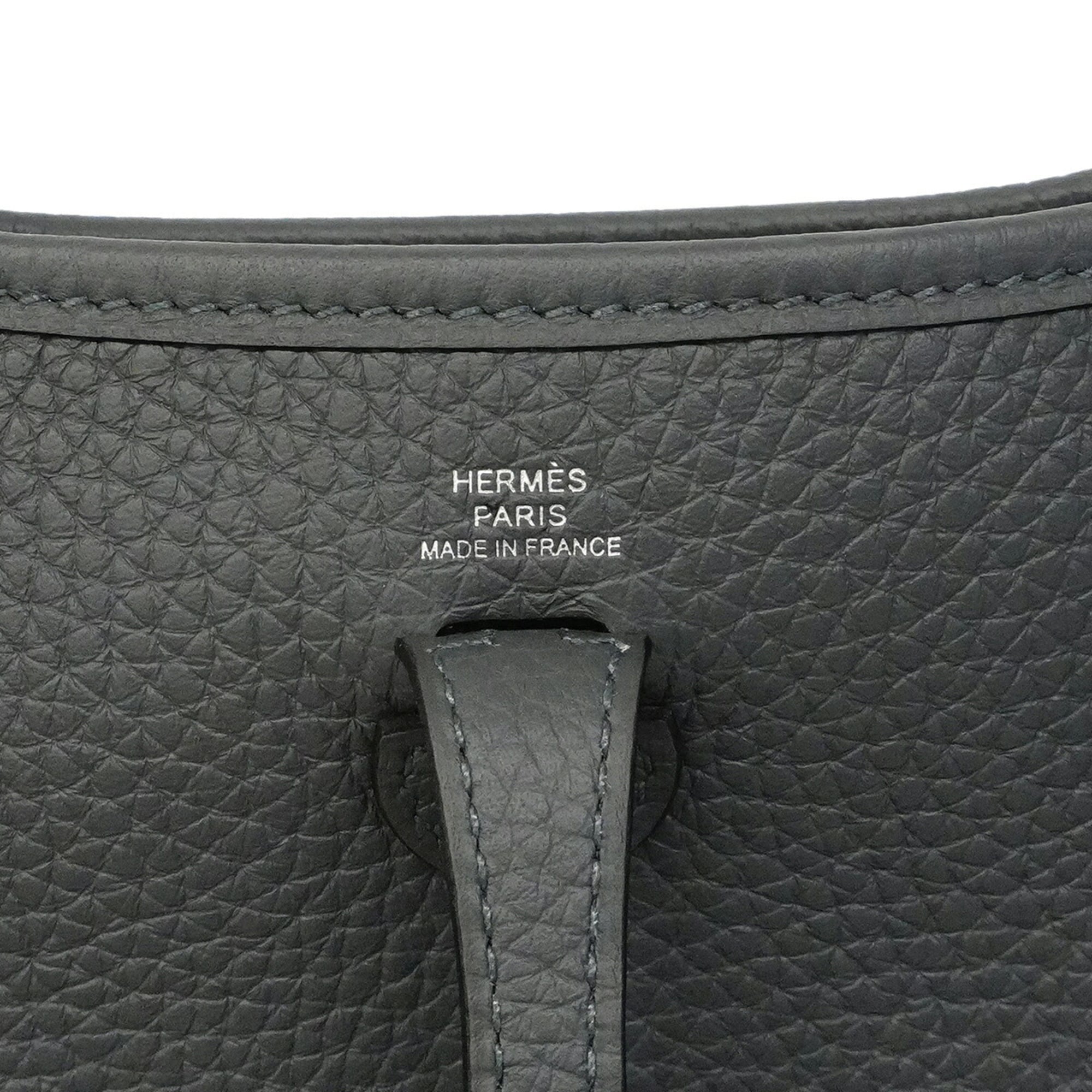 Hermes Gray Taurillon Clemence Leather Shoulder Bag (Pre-Owned)