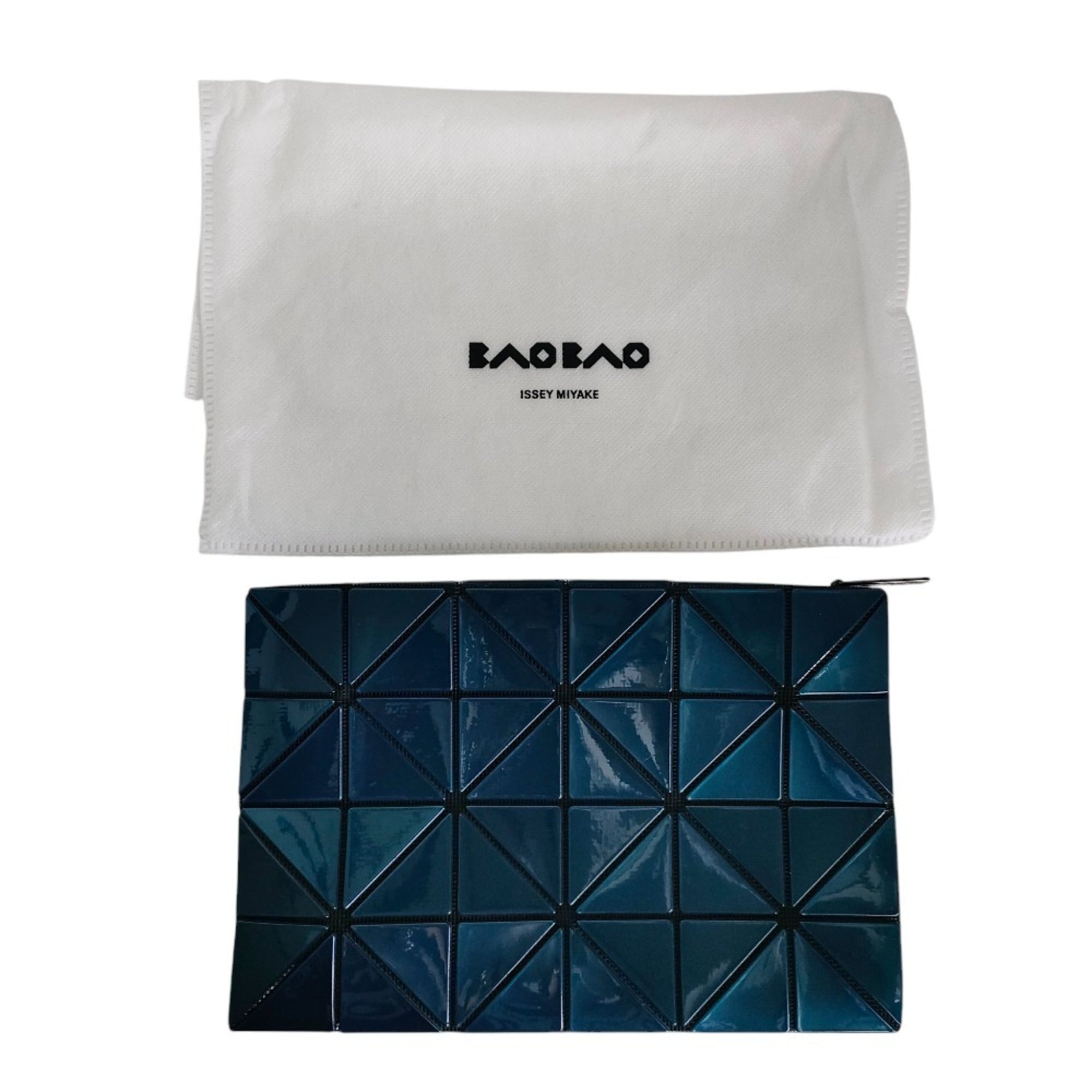 Bao Bao Issey Miyake Metallic Blue Polyvinyl Polyester Nylon Clutch Bag Pouch (Pre-Owned)