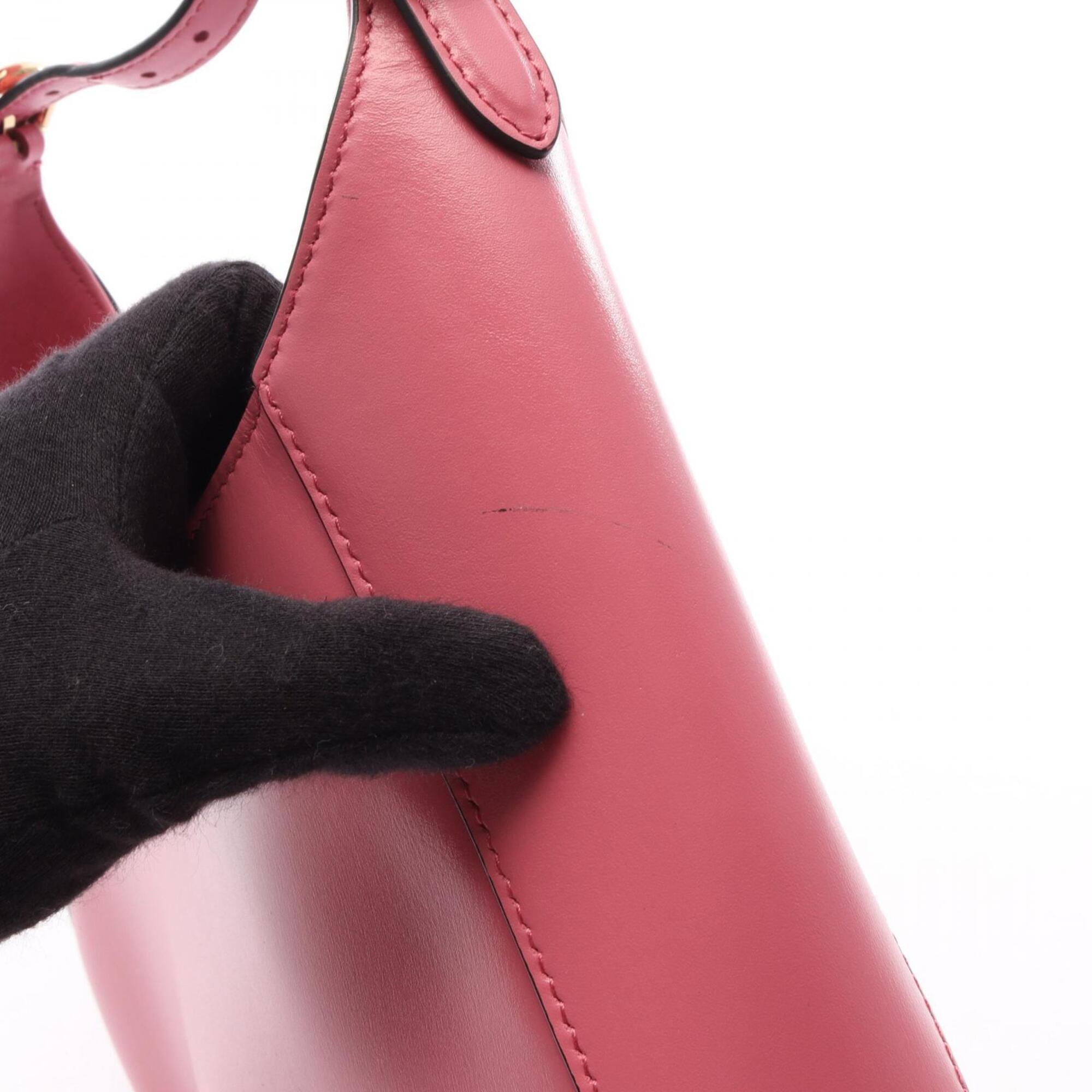 Prada Pink Leather Handbag Shoulder Bag (Pre-Owned)