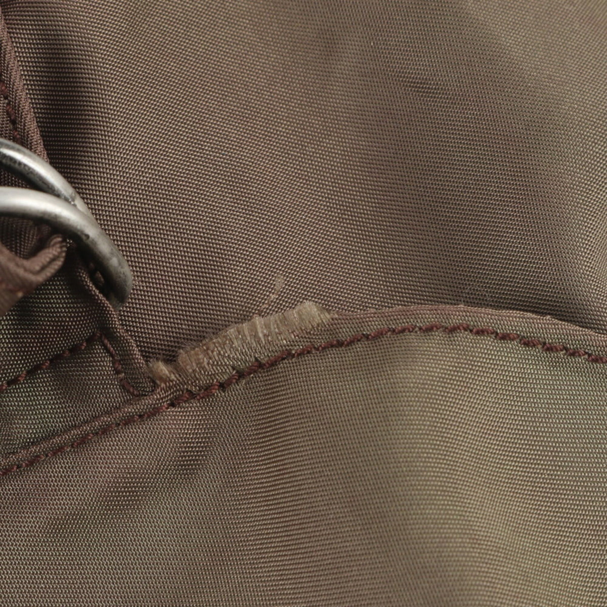 Prada Khaki Leather Nylon Backpack (Pre-Owned)