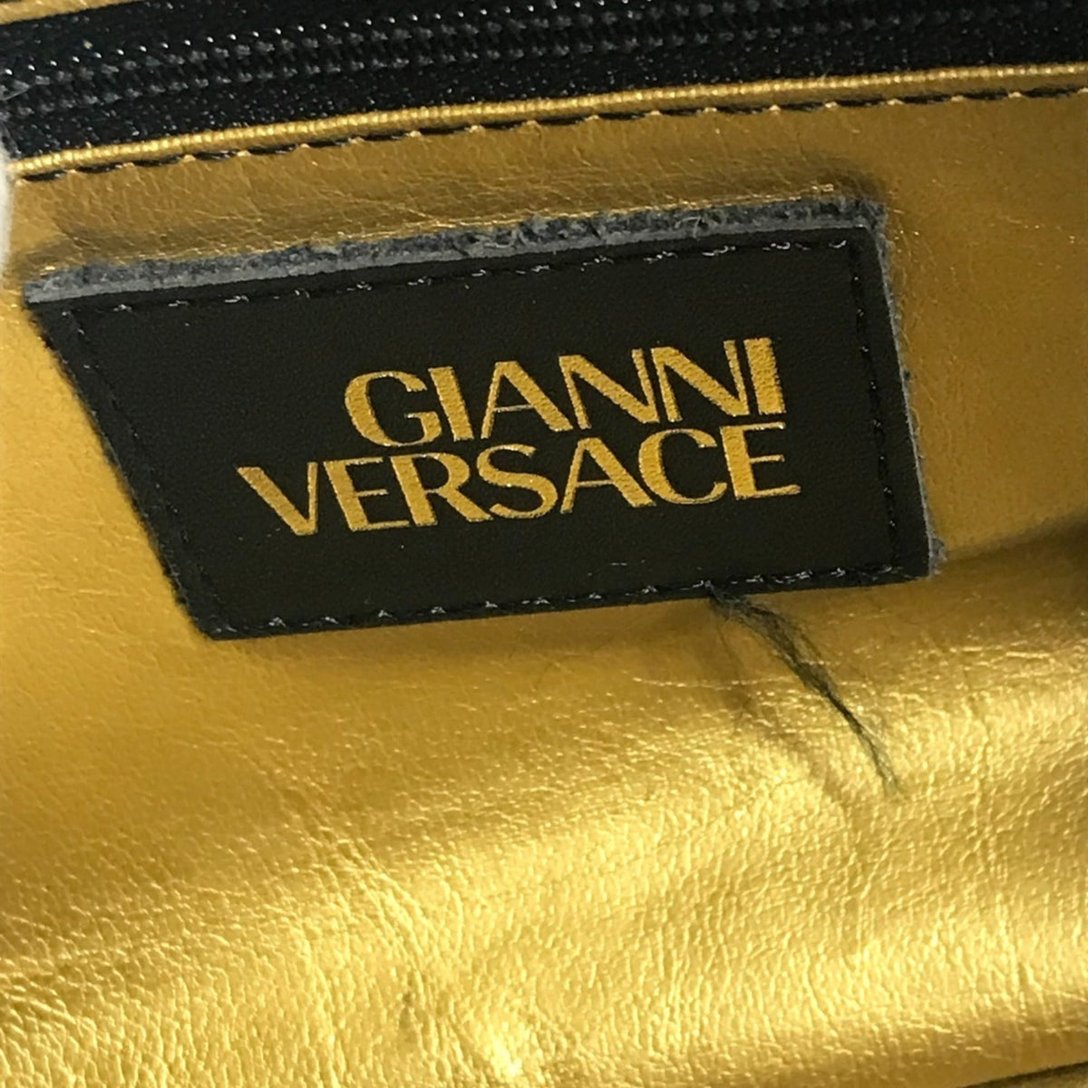 Versace Black Yellow Pvc Leather Handbag Pouch Vanity Bag (Pre-Owned)
