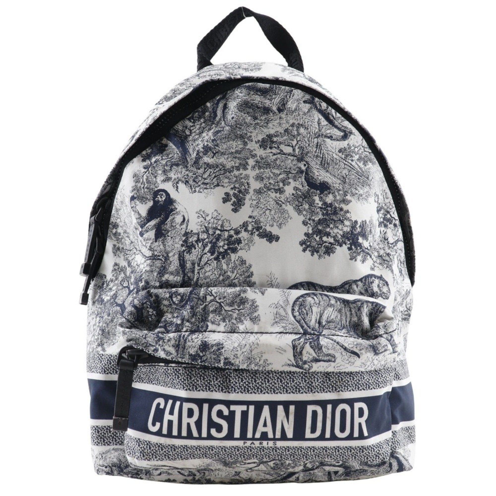 Christian Dior Black White Nylon Backpack (Pre-Owned)