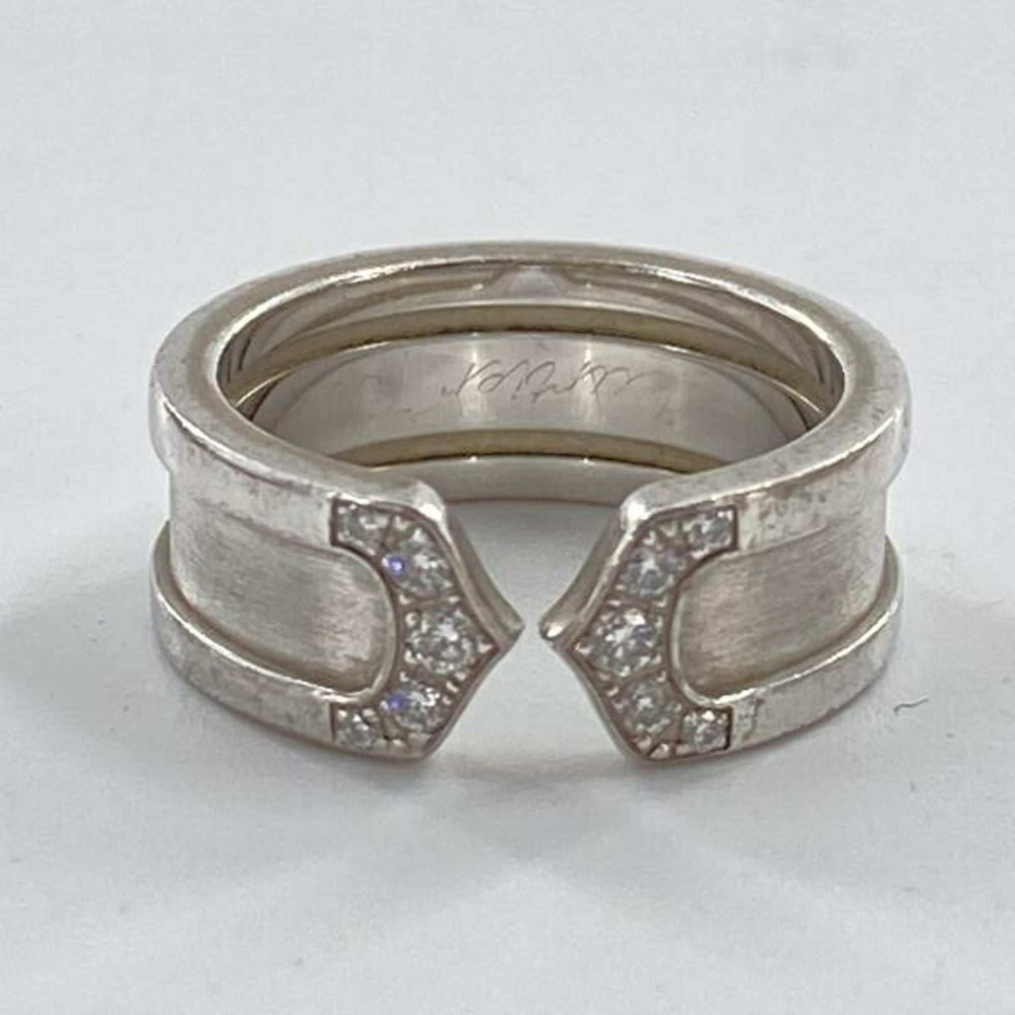 Cartier C2 Silver White Gold (18K) Band Ring (Pre-Owned)
