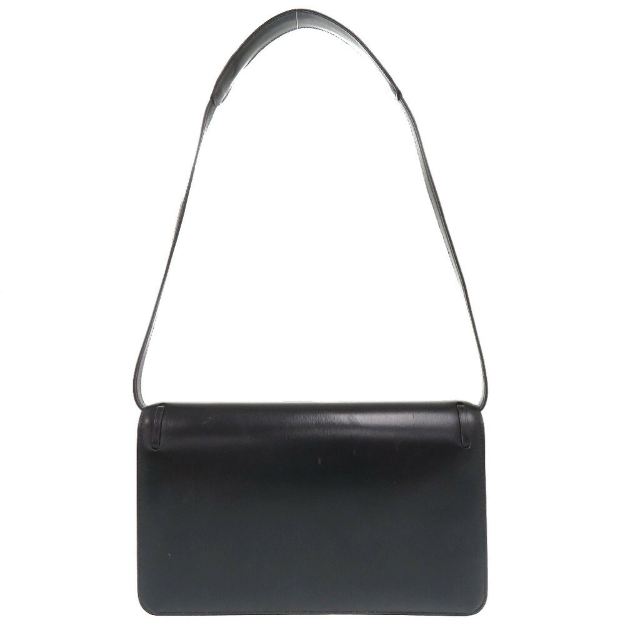 Hermes Navy Box Calf Leather Shoulder Bag (Pre-Owned)