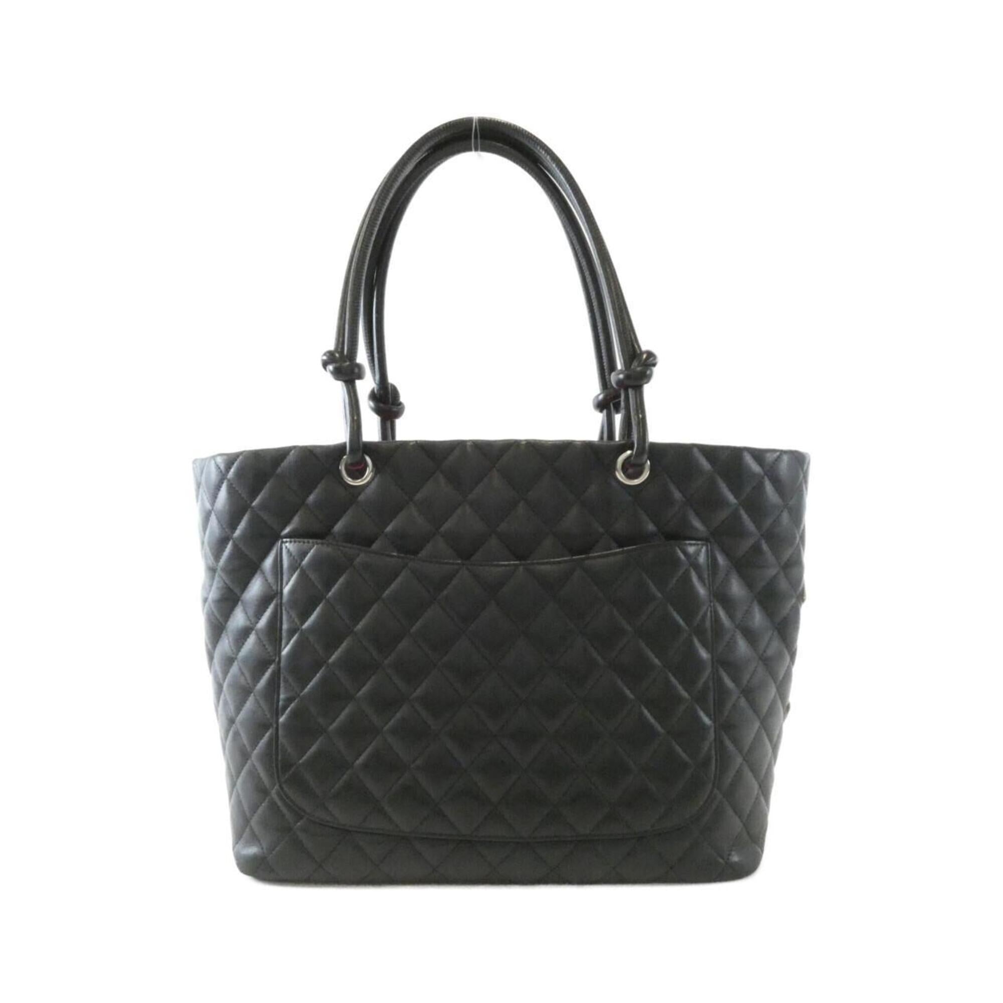 Chanel Black White Leather Handbag (Pre-Owned)