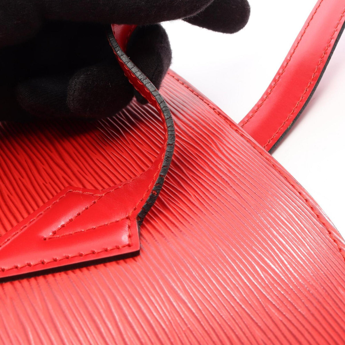 Louis Vuitton Castilian Red Red Color Epi Leather Handbag Shoulder Bag (Pre-Owned)